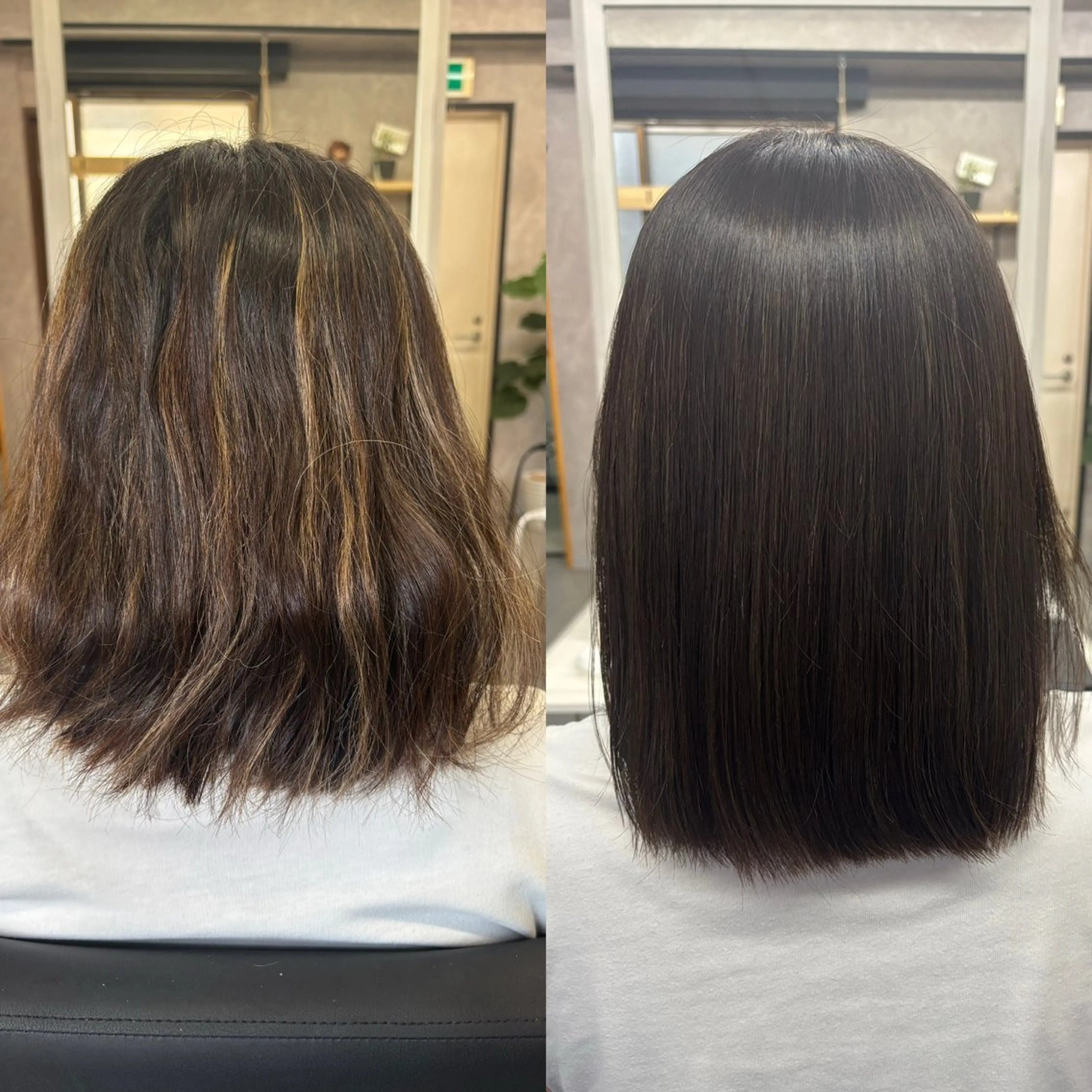 ミディアム トリートメント かがみはやと 髪質改善/縮毛矯正のヘアスタイル