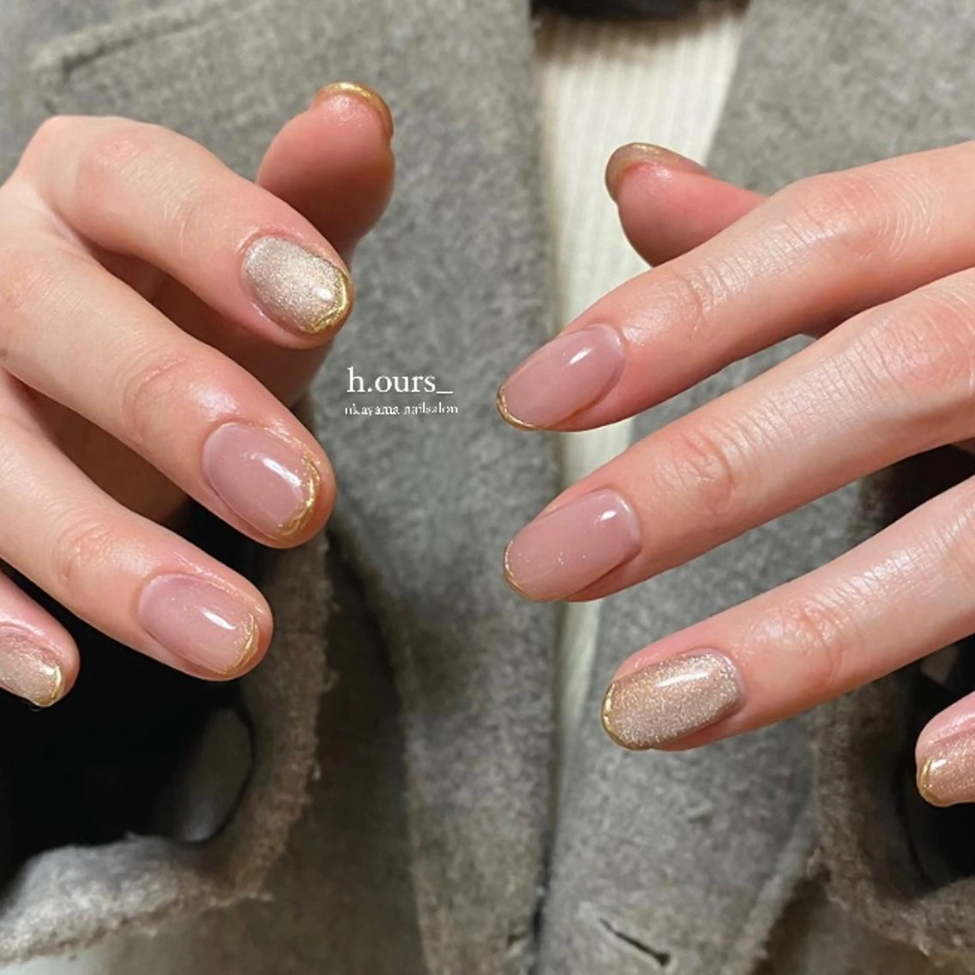 ネイル マグネットネイル ミラーネイル ワンカラーネイル シンプルネイル h.ours _のネイルデザイン