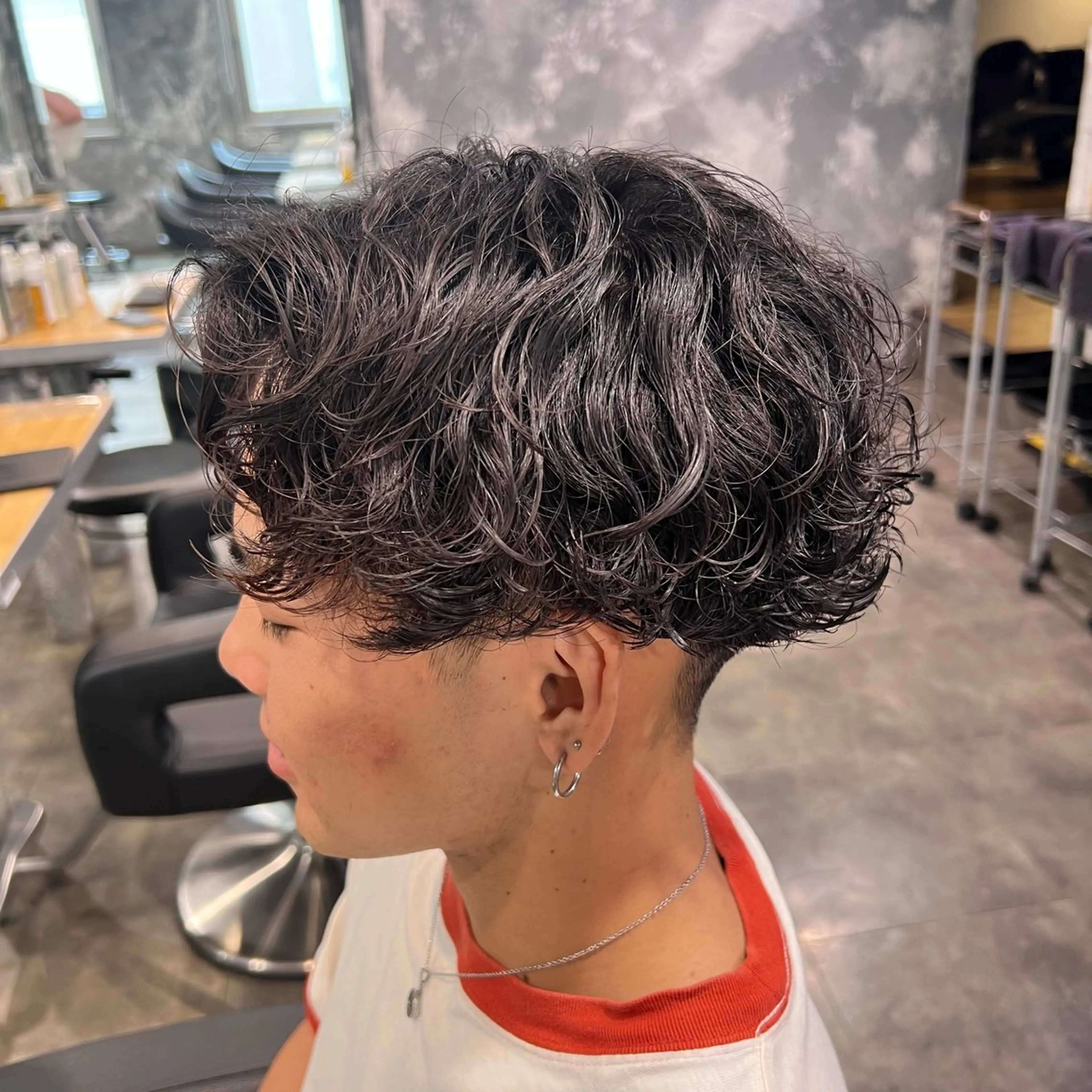 ショート カラー パーマ ヘアアレンジ メンズ キッズ アップバング センターパート メンズハイライト マッシュ メンズパーマ 🔷横浜1のパーマ 職人🔷将太郎のヘアスタイル