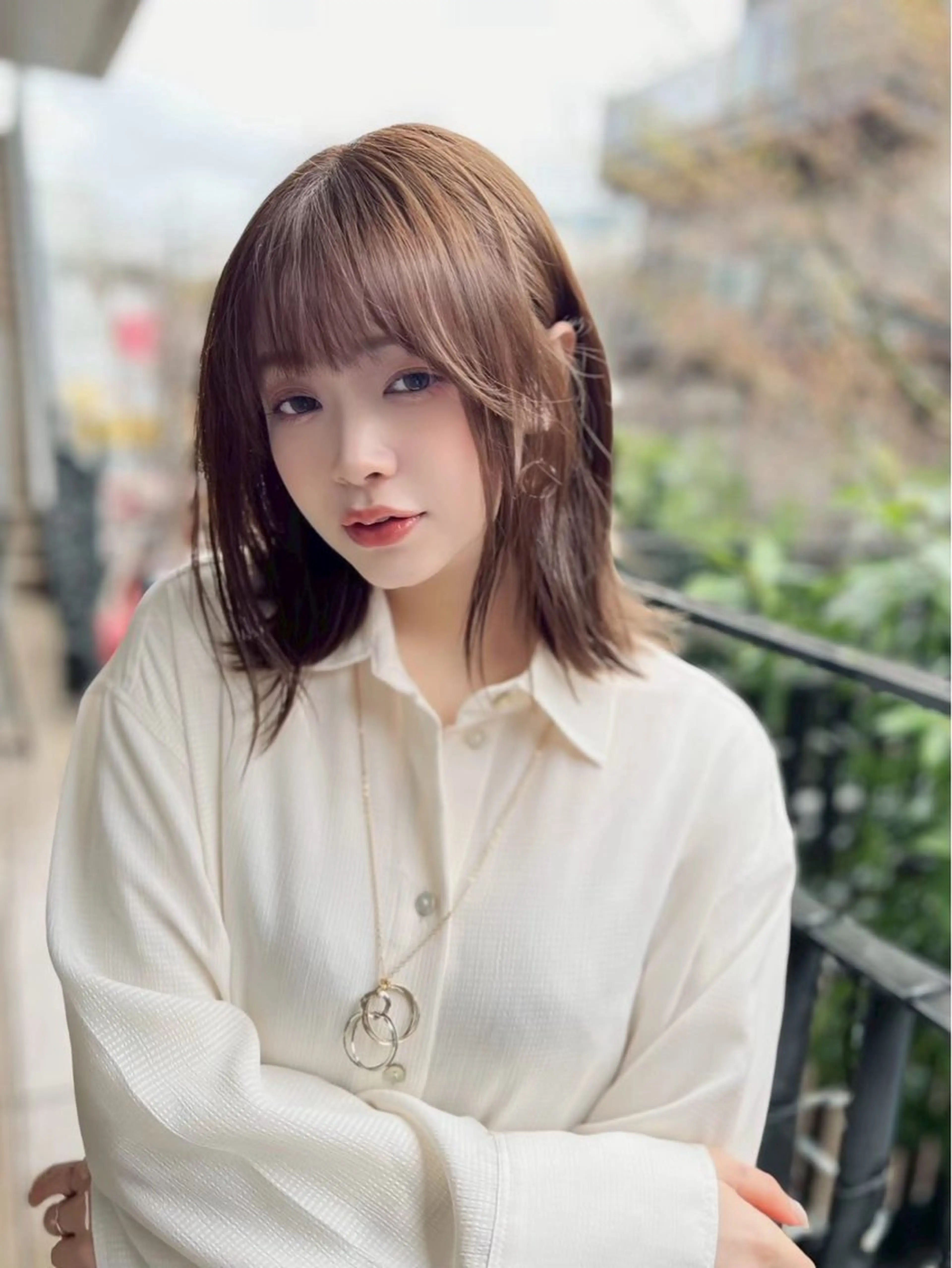 ミディアム 切りっぱなしボブ ショートボブ ボブレイヤー ボブ くびれヘア ショート 🫧Yudai🌈のヘアスタイル