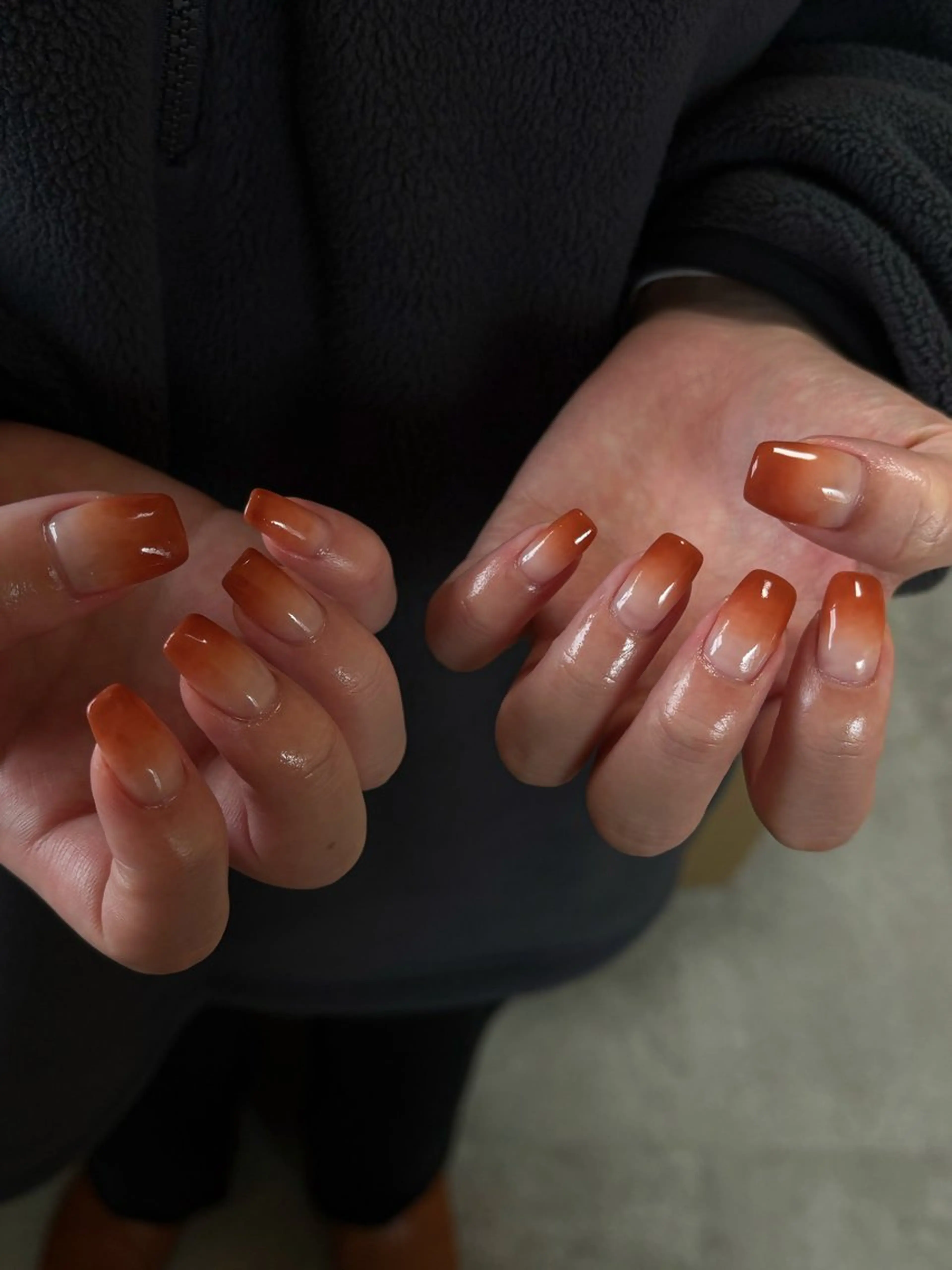 ネイル ブラウン ジェルネイル グラデーション キラキラネイル マグネットネイル ハンドネイル tamu nail 　金町のネイルデザイン