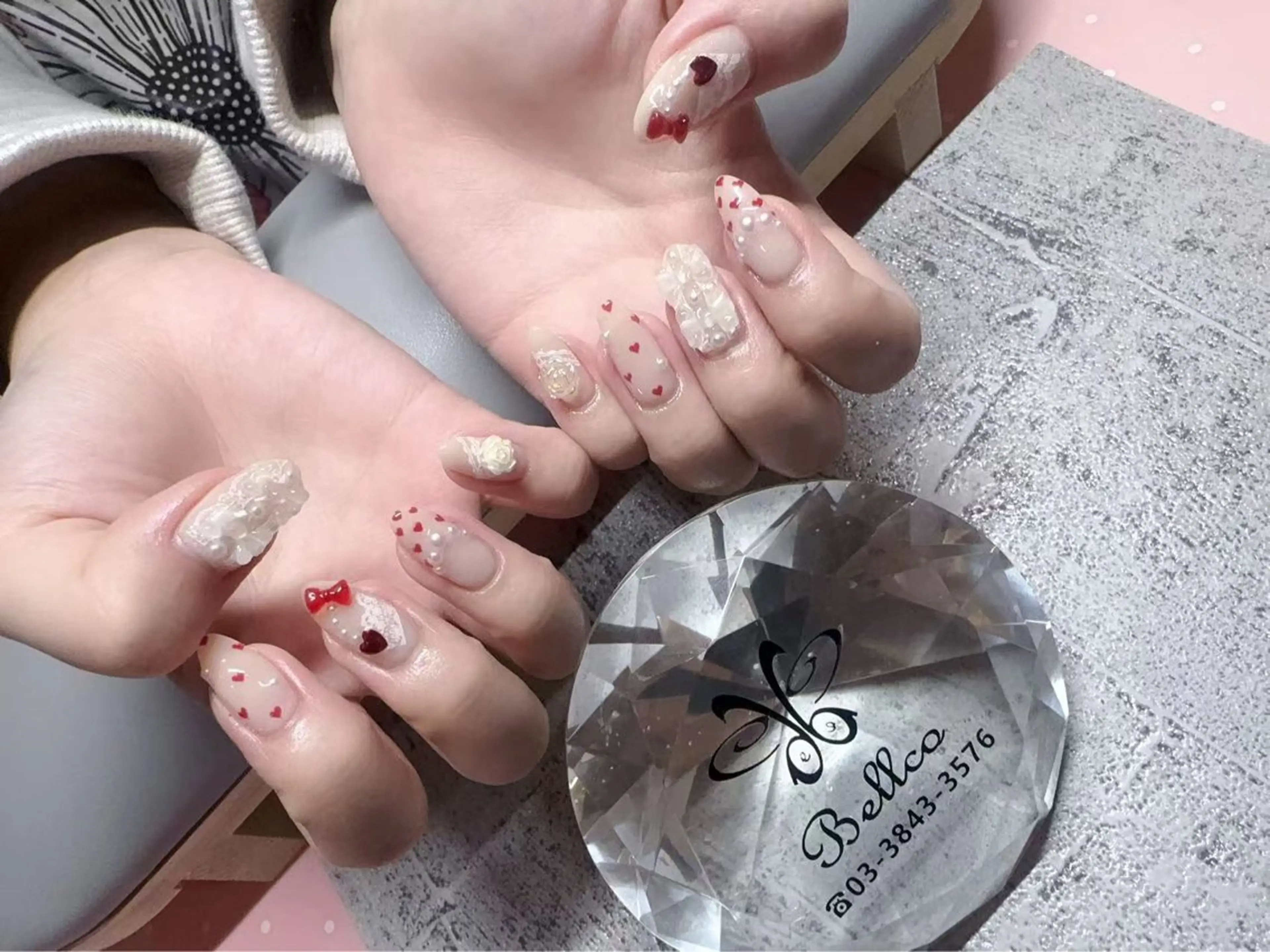 ネイル 持ち込み バレンタイン ネイルサロン ベラッコのネイルデザイン