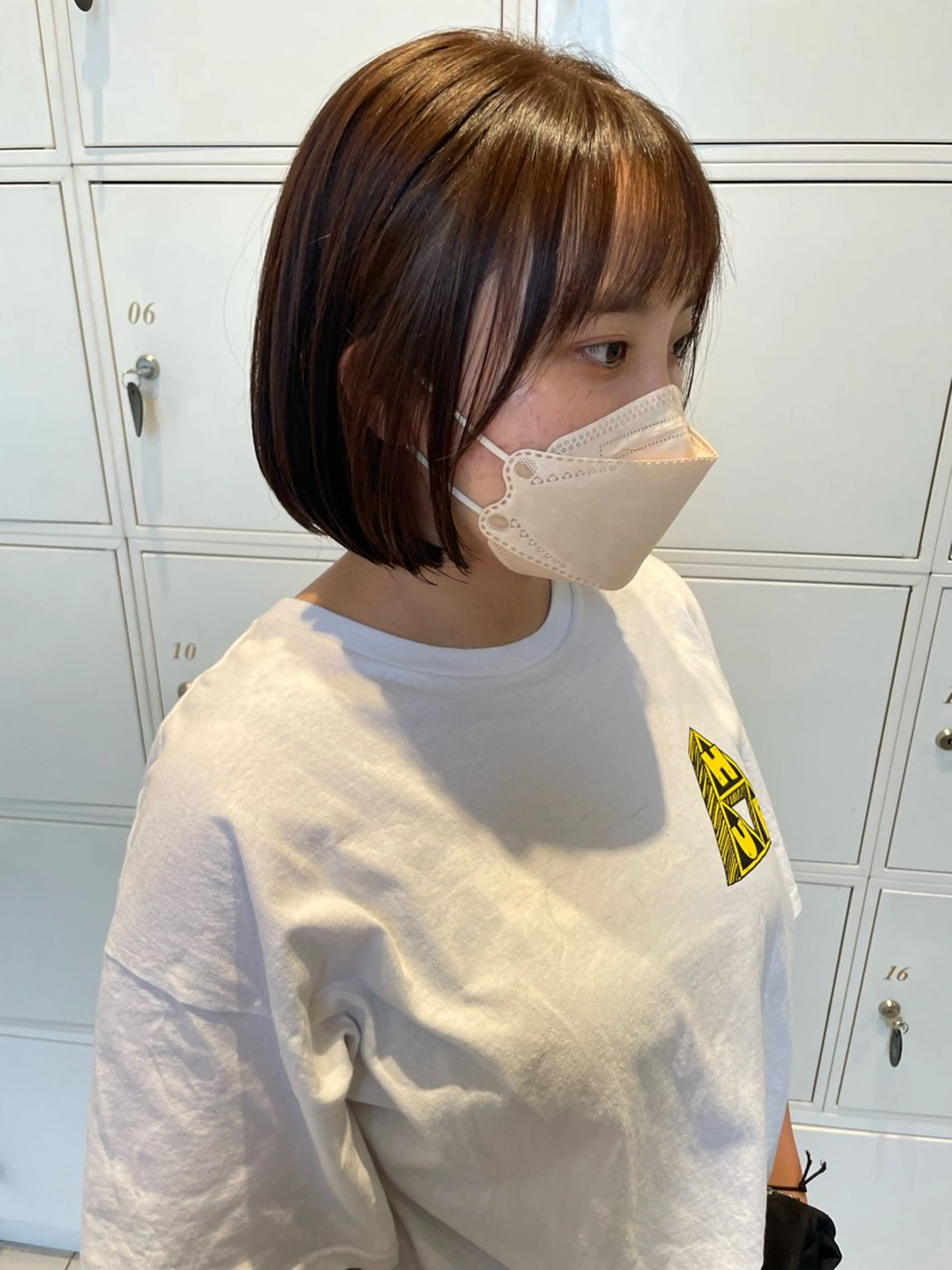 ミディアム カラー ショートボブ インナーカラー ボブ トリートメント 鶴岡で縮毛矯正なら お任せ！ハヤシナオミのヘアスタイル