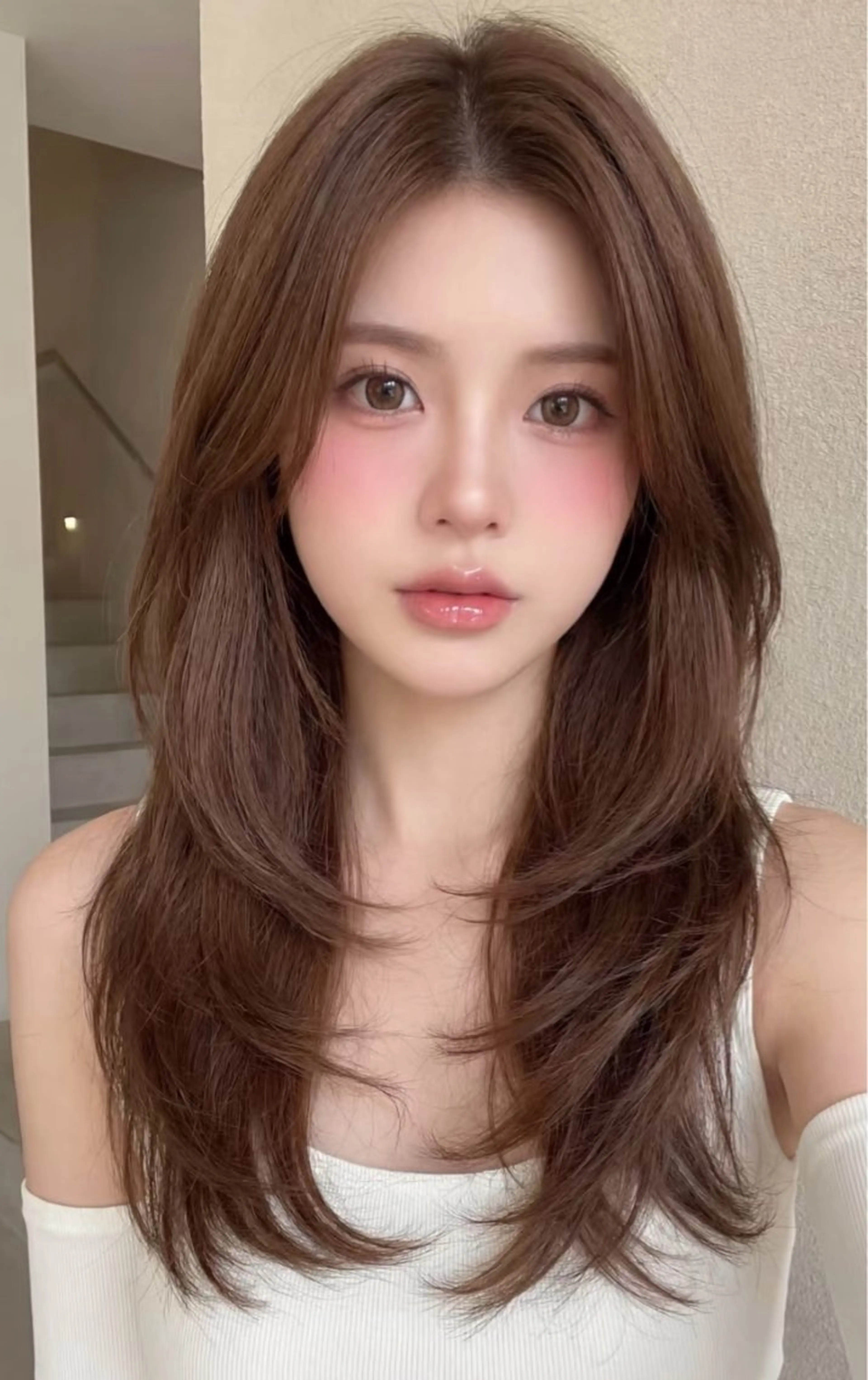 ロング カラー ブリーチ ケアカラー ブリーチなしカラー 髪質改善 韓国風ヘア カット ヘアカラー トリートメント ヘアセット 韓国風レイヤーカラー ライムのヘアスタイル