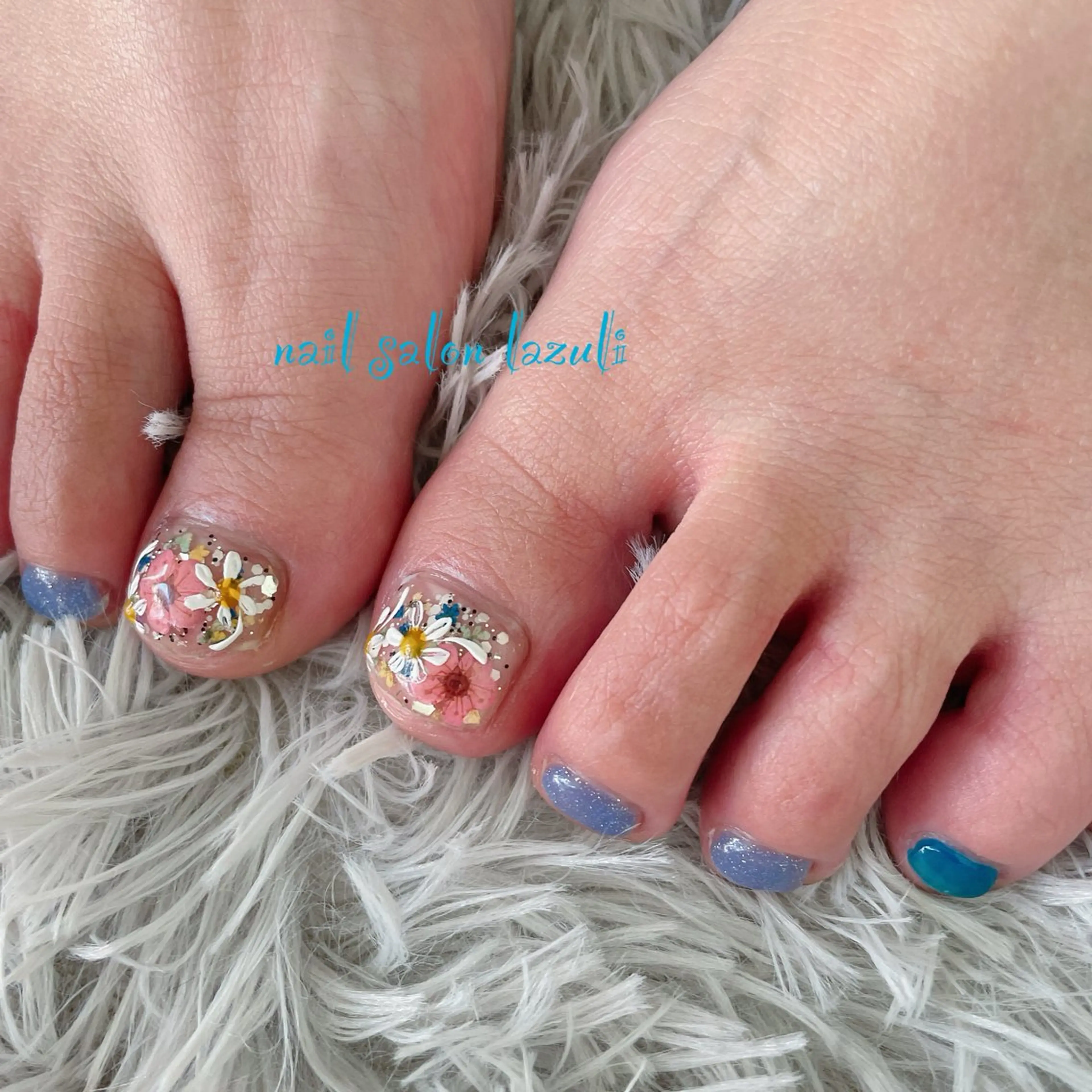 ネイル アートネイル フラワーネイル フットネイル nail salon lazuliのネイルデザイン