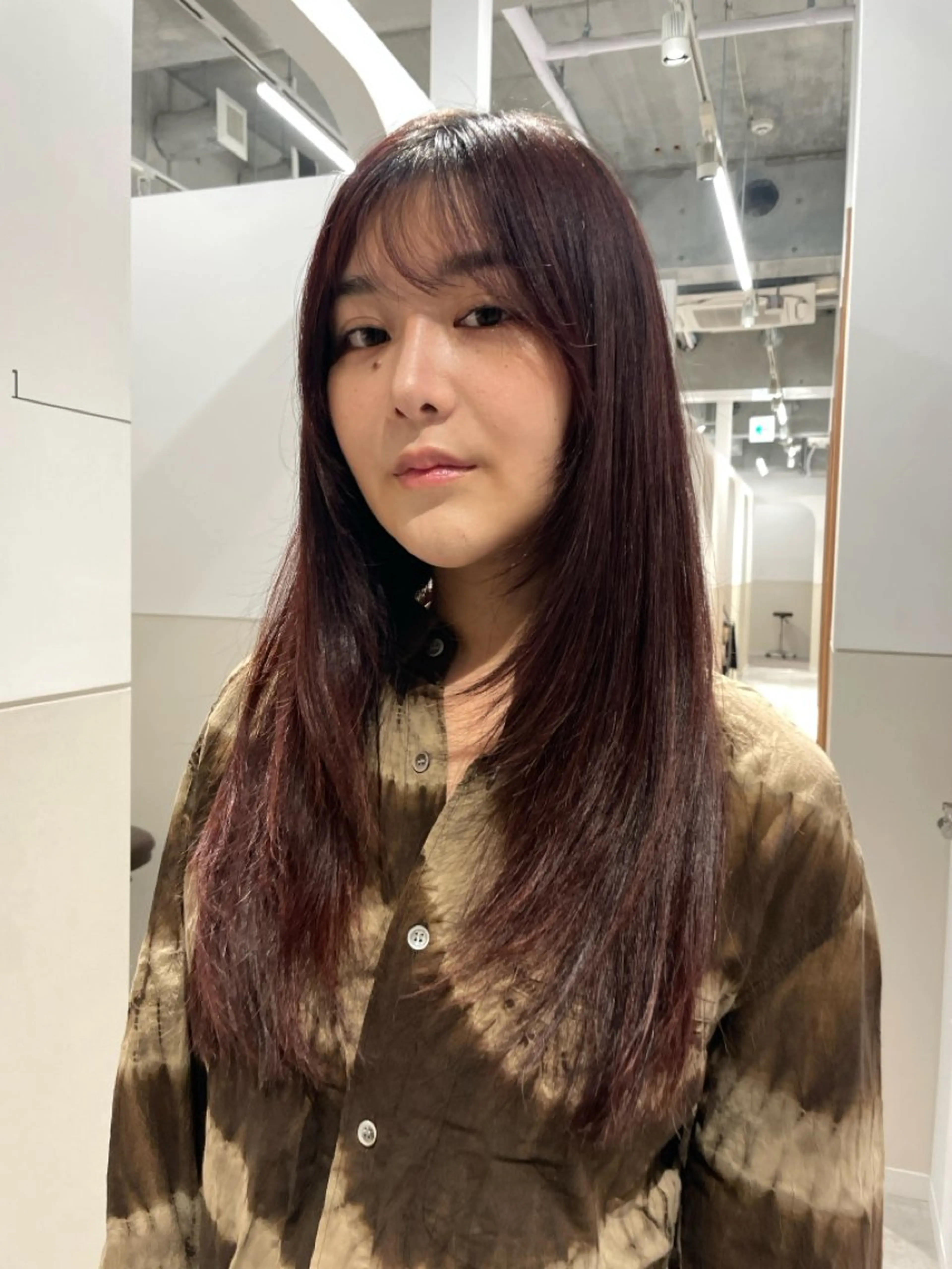 ロング カラー カット ヘアカラー 抜け感ボブ×パーマ ｜kazaneのヘアスタイル