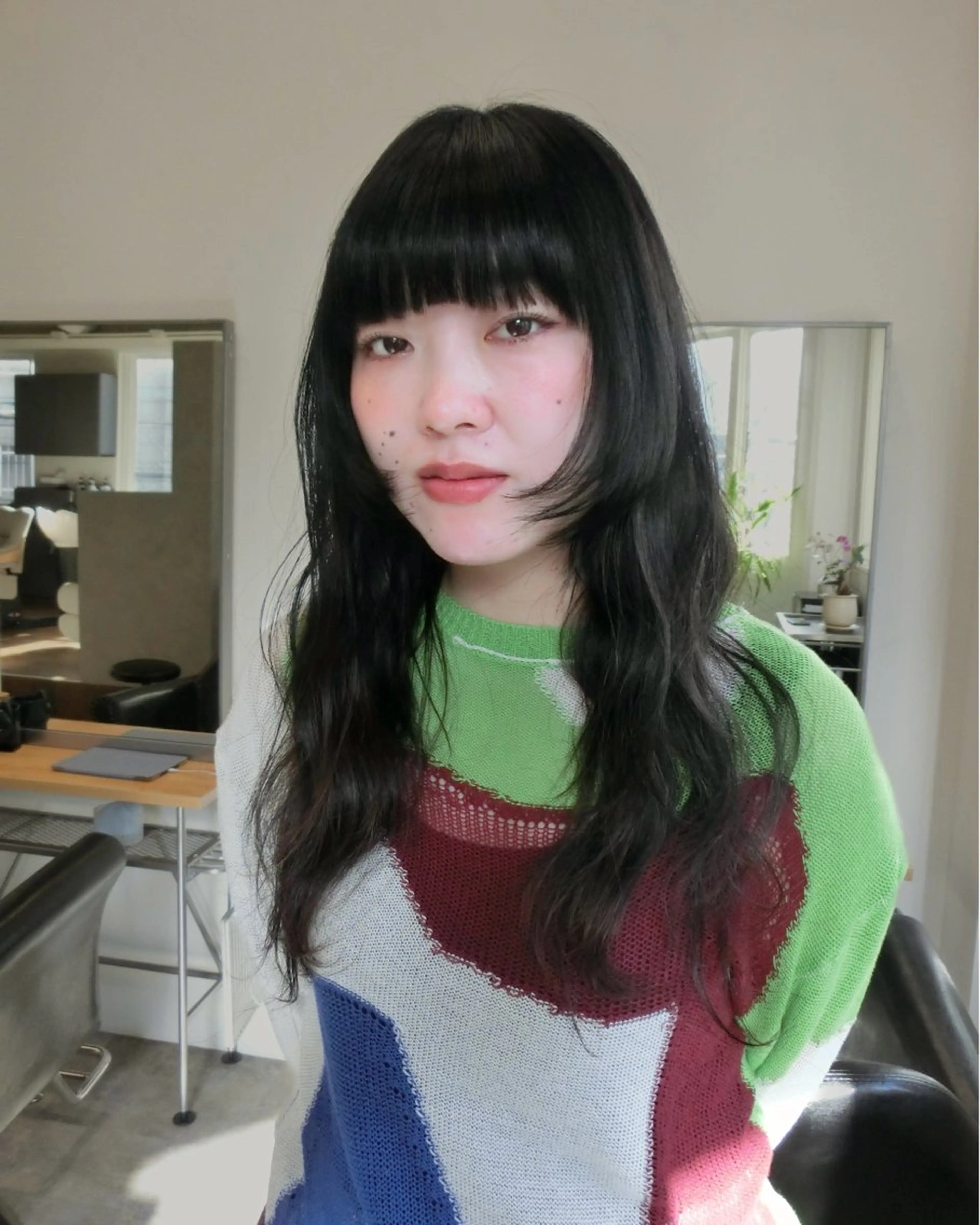 ロング レイヤー/ハイトーン ヒガシサヨのヘアスタイル