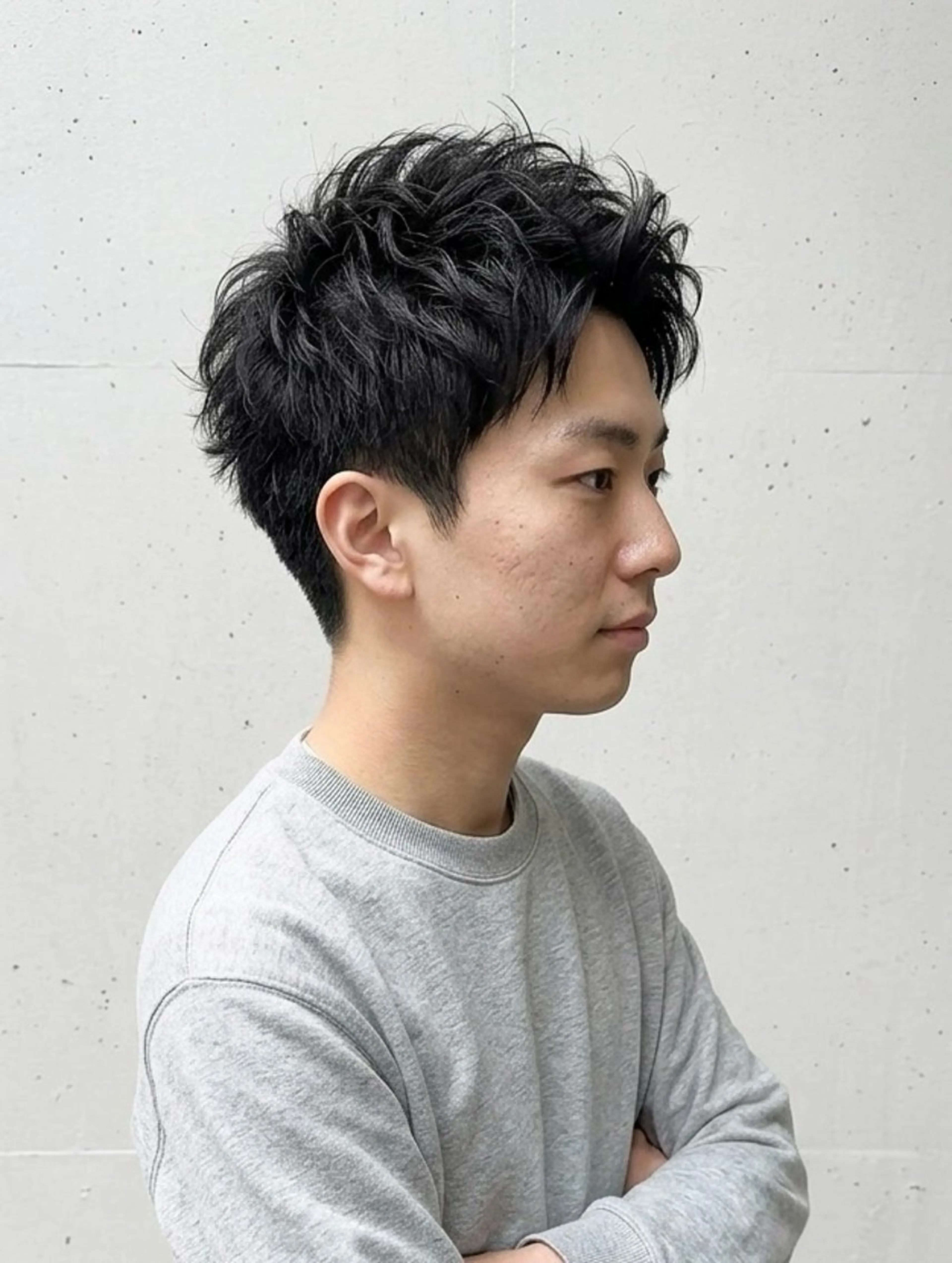 ショート パーマ メンズ メンズパーマ 刈り上げ ショートヘア カット パーマ 大人メンズパーマ /石川瑠青のヘアスタイル