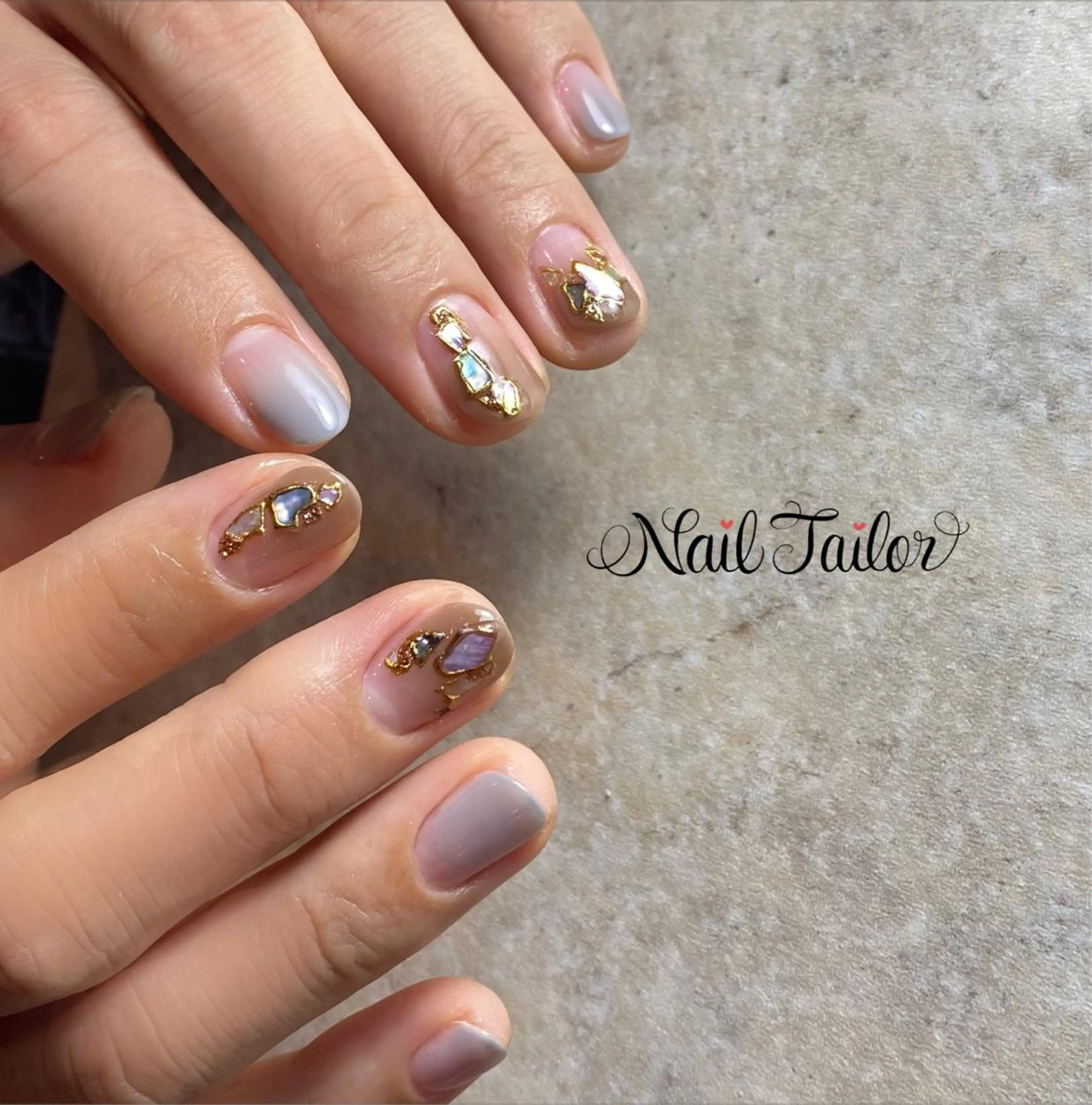 ネイル アートネイル 長さ出し ジェルネイル グラデーション おそろいネイル ハンドネイル NailTailor ネイルテイラーのネイルデザイン