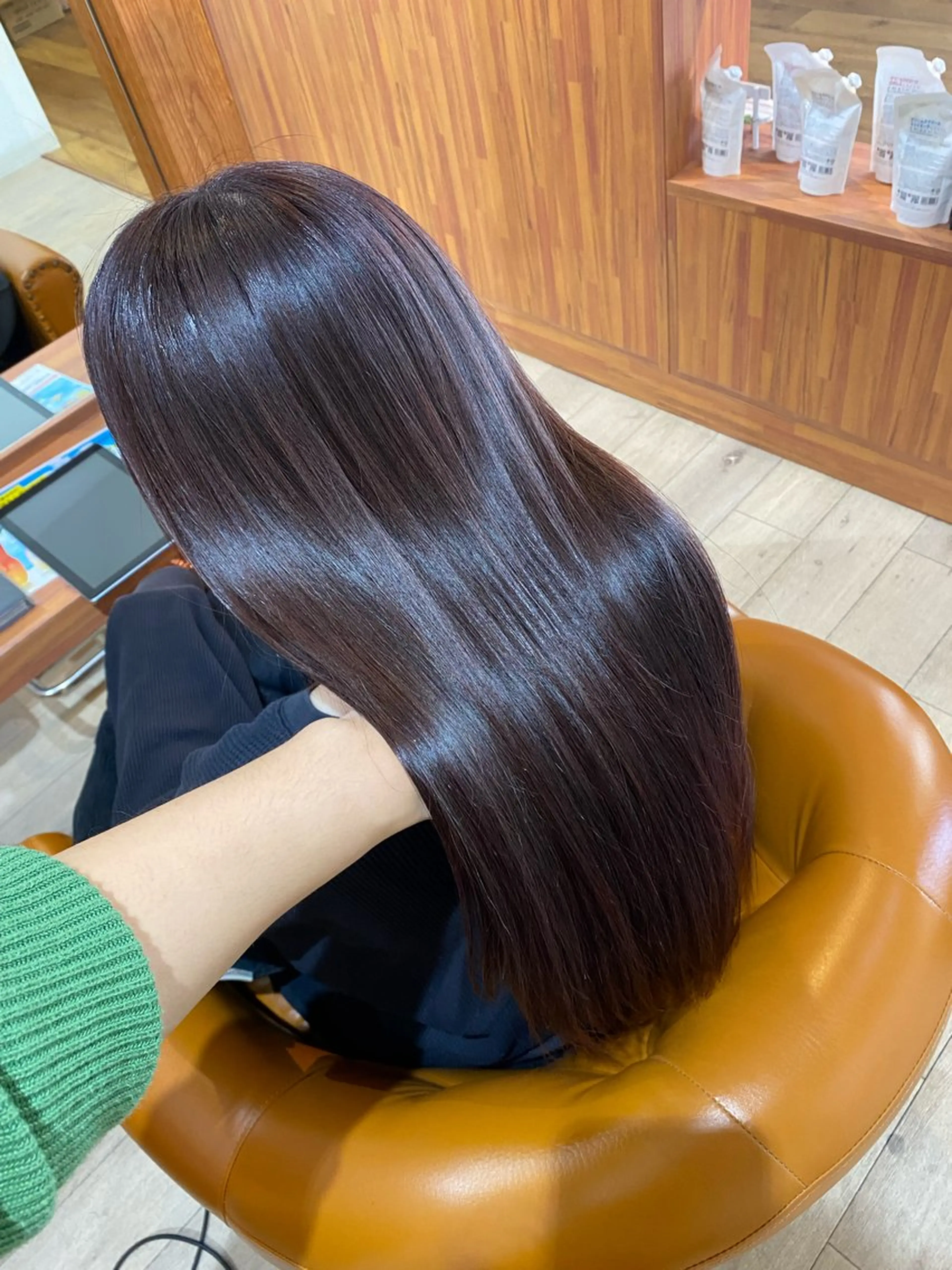 ロング カラー ブラウンカラー ピンクカラー ピンクブラウン ロング トリートメント カット ヘアカラー トリートメント 縮毛矯正とレイヤー カット/杉村凜汰郎のヘアスタイル