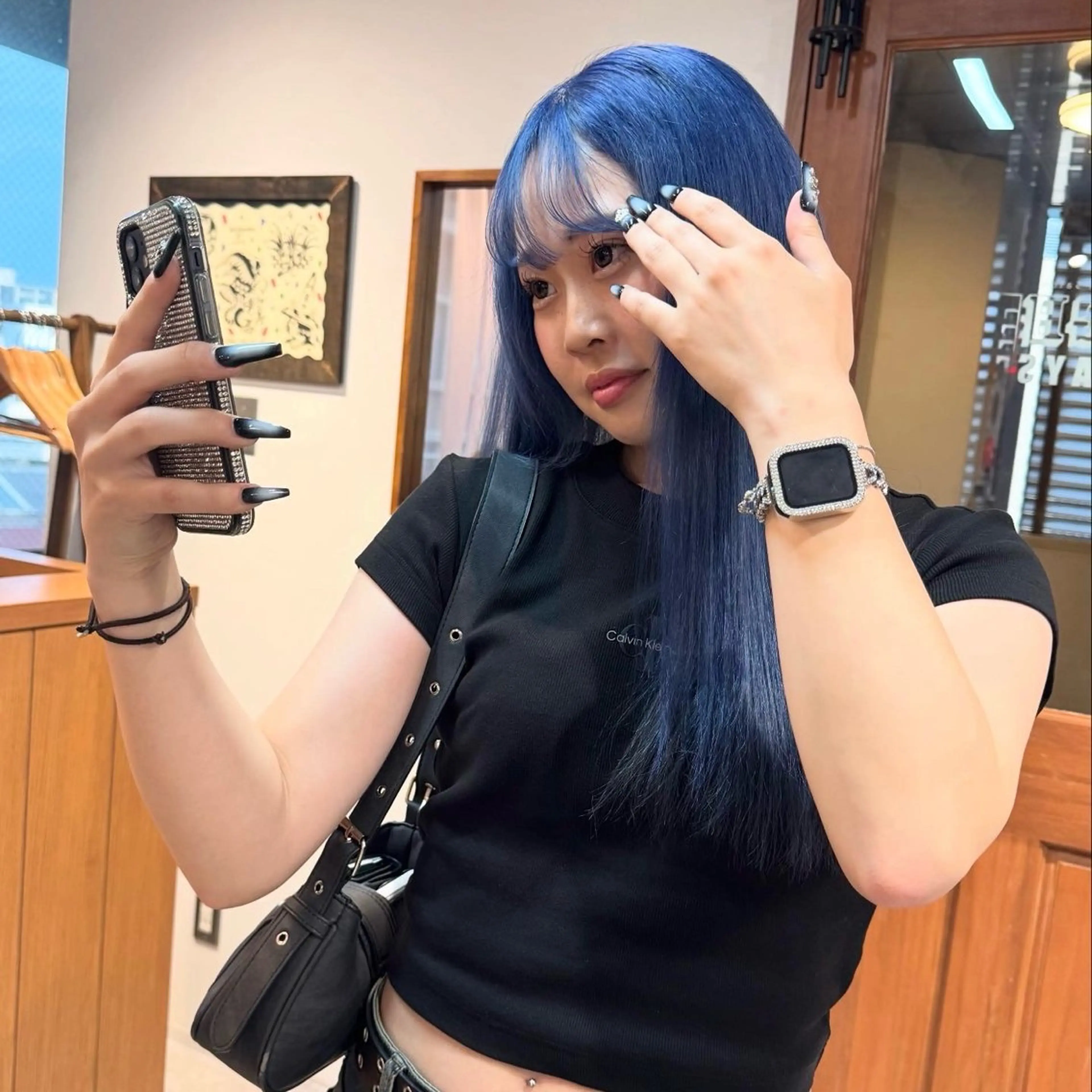 ロング カラー ブルーカラー 透明感カラー ヘアカラー トリートメント 優梨 EIGHT💞のヘアスタイル