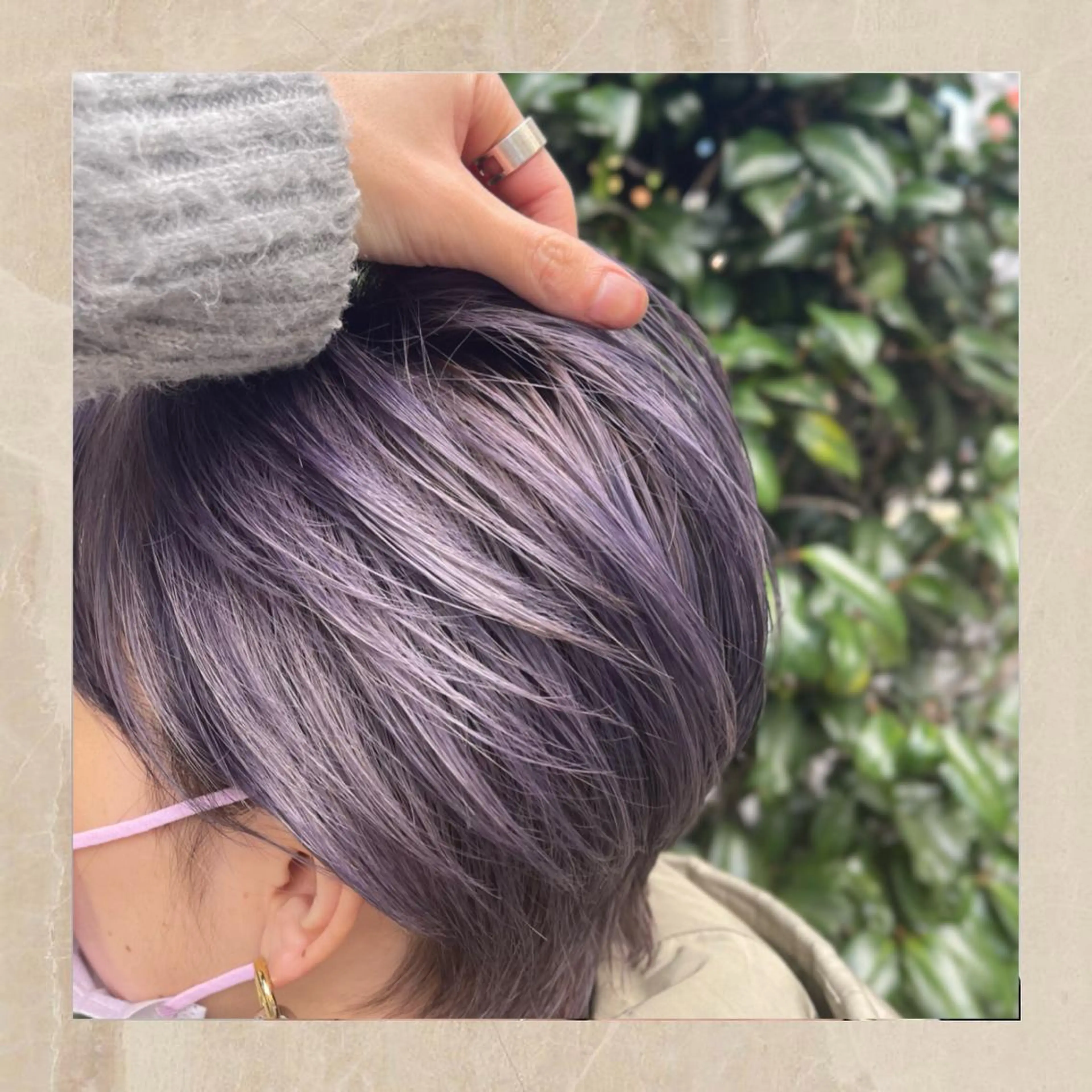 ショート パープルカラー ワンホン/エクステ ケラチン/Kaitoのヘアスタイル