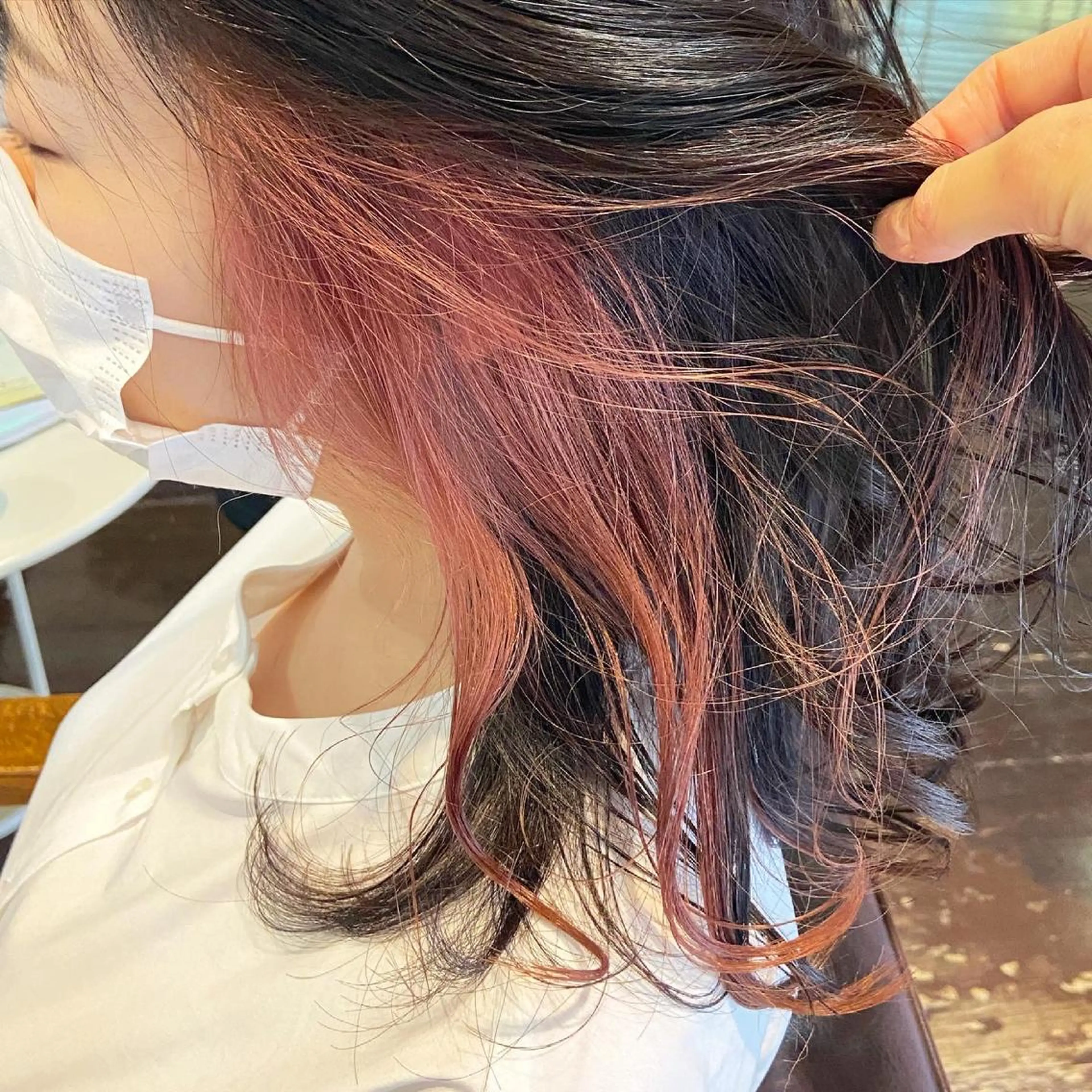 セミロング カラー 韓国ヘア ユイカのヘアスタイル