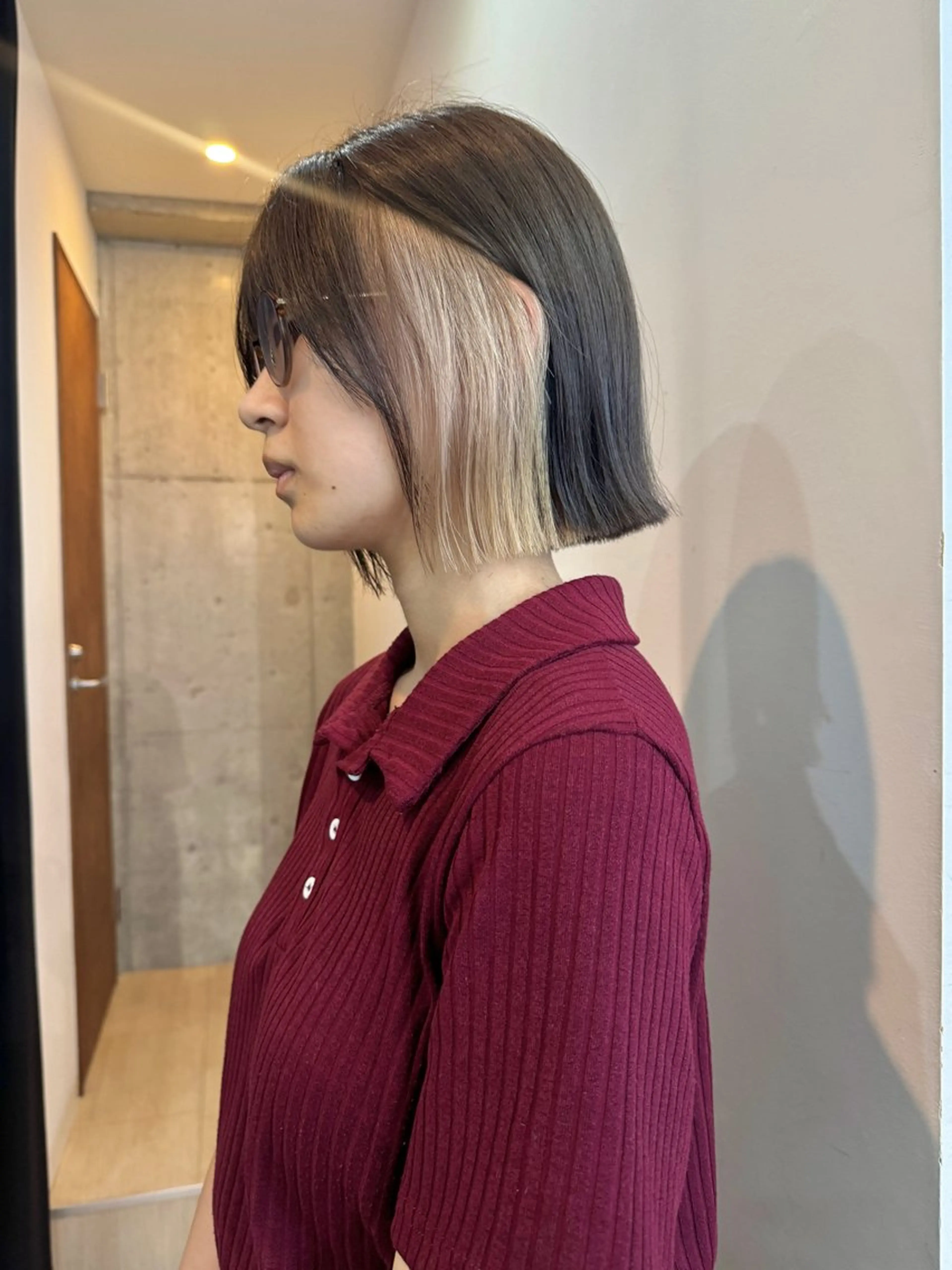 ショート 切りっぱなしボブ ボブ ヘアカラー 切りっぱなしボブ/ ブリーチカラー/大塚のヘアスタイル