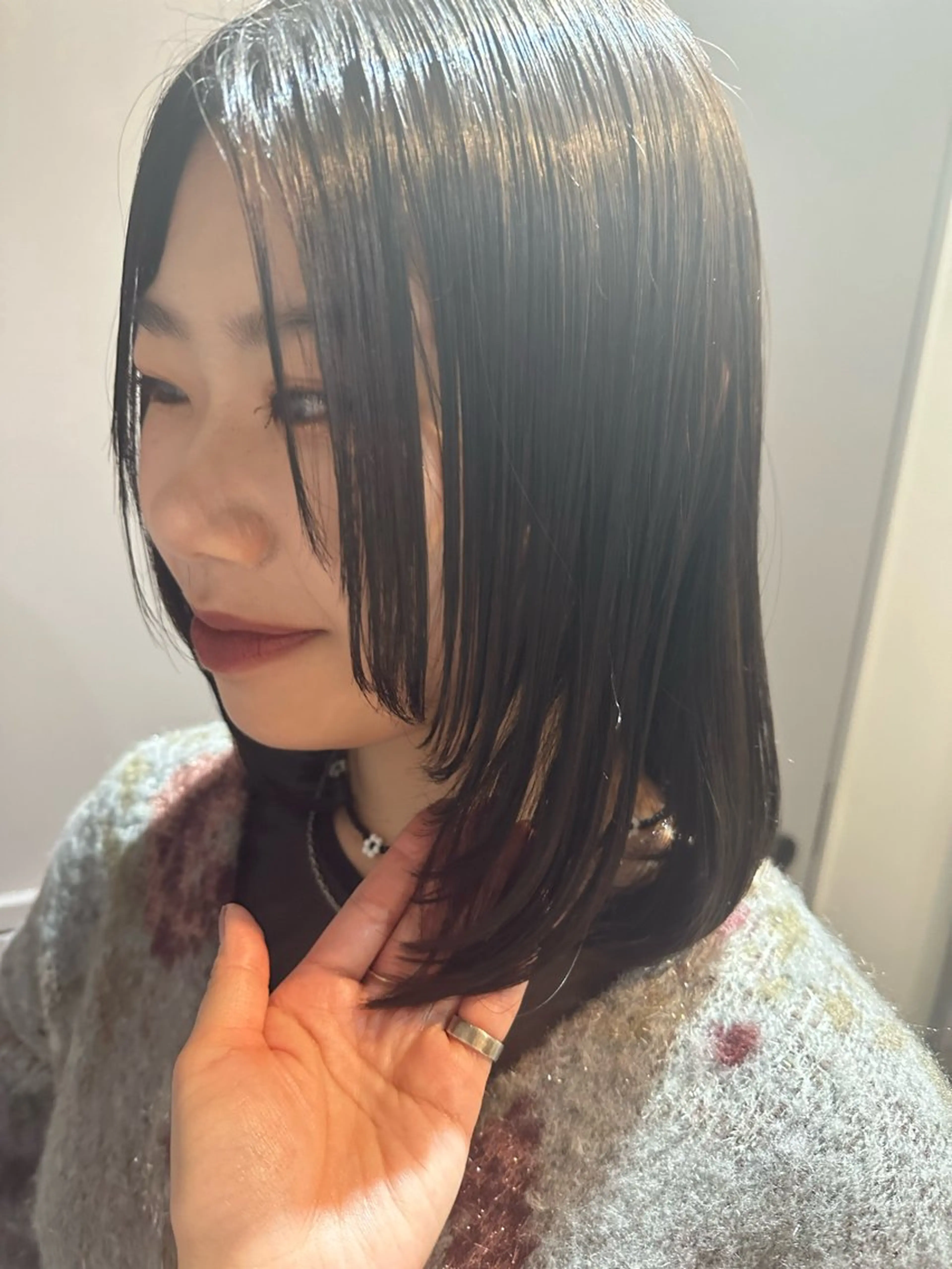 ミディアム 髪質改善 レイヤーカット 縮毛矯正 トリートメント 縮毛矯正+モテカラー 🎀✨MIHOのヘアスタイル