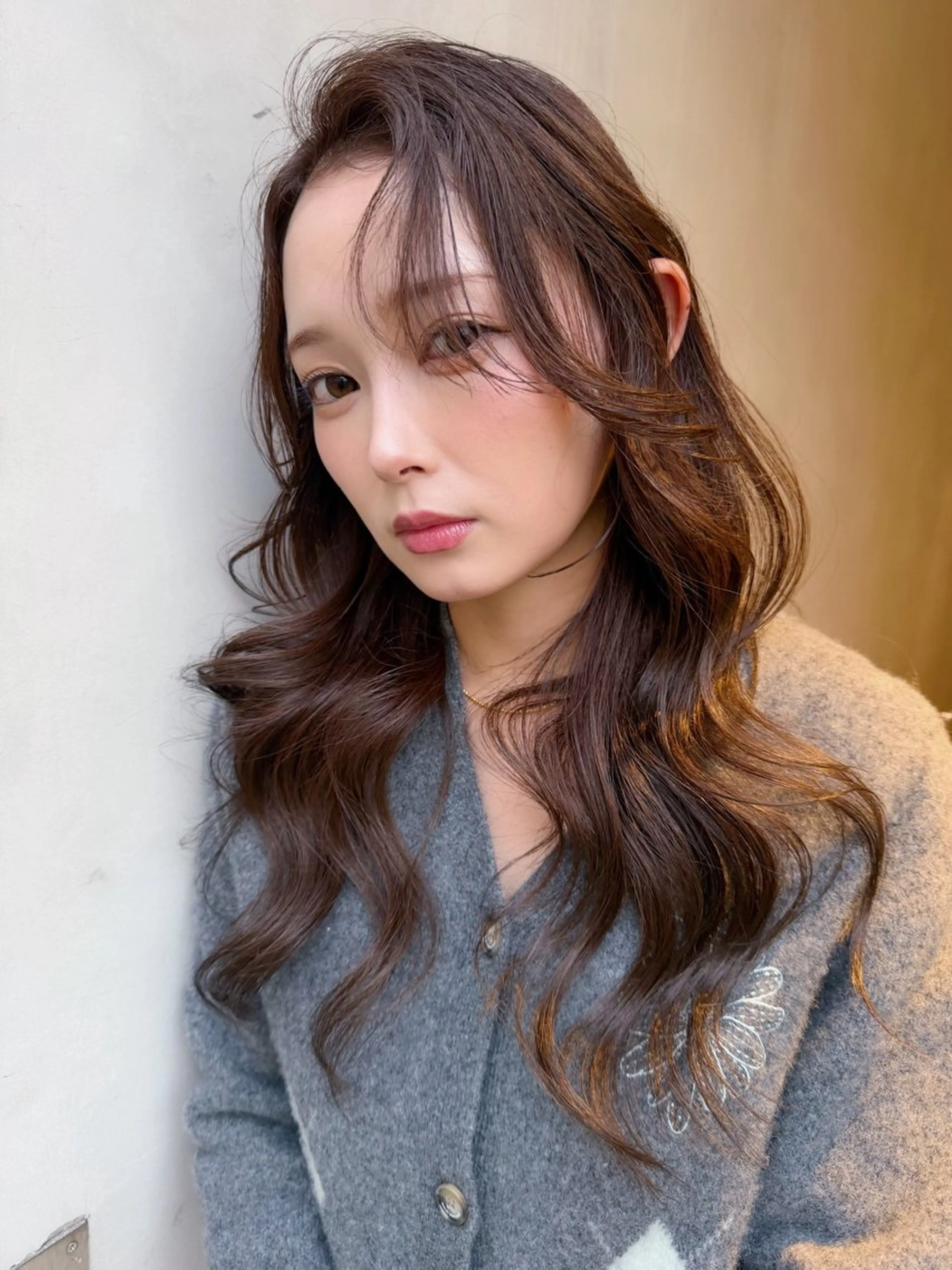 セミロング カラー レイヤーカット カット ヘアカラー トリートメント AiM 大名　似合わせカットのヘアスタイル