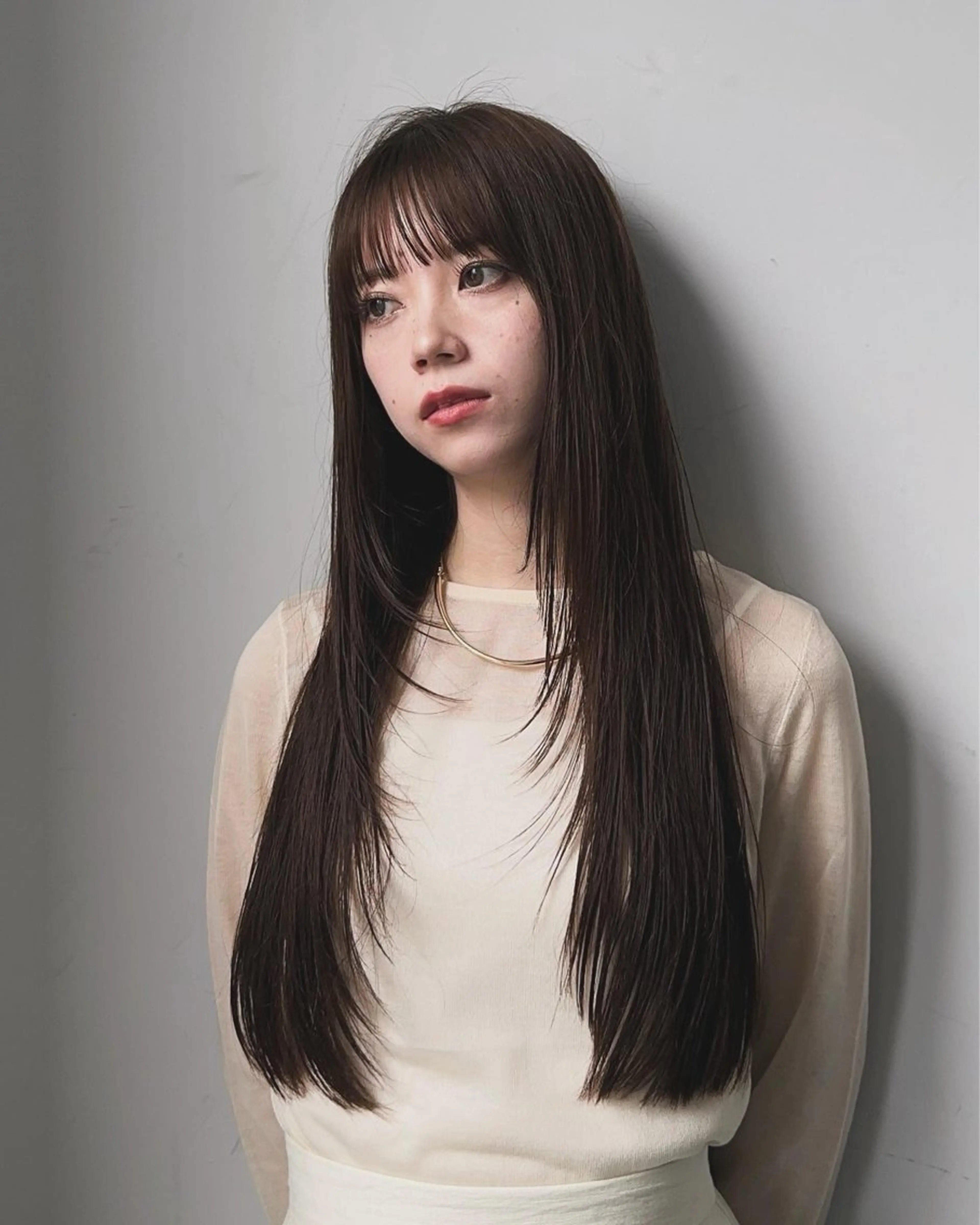 ロング カット トリートメント レイヤー/顔周り カット/松岡 祥利のヘアスタイル