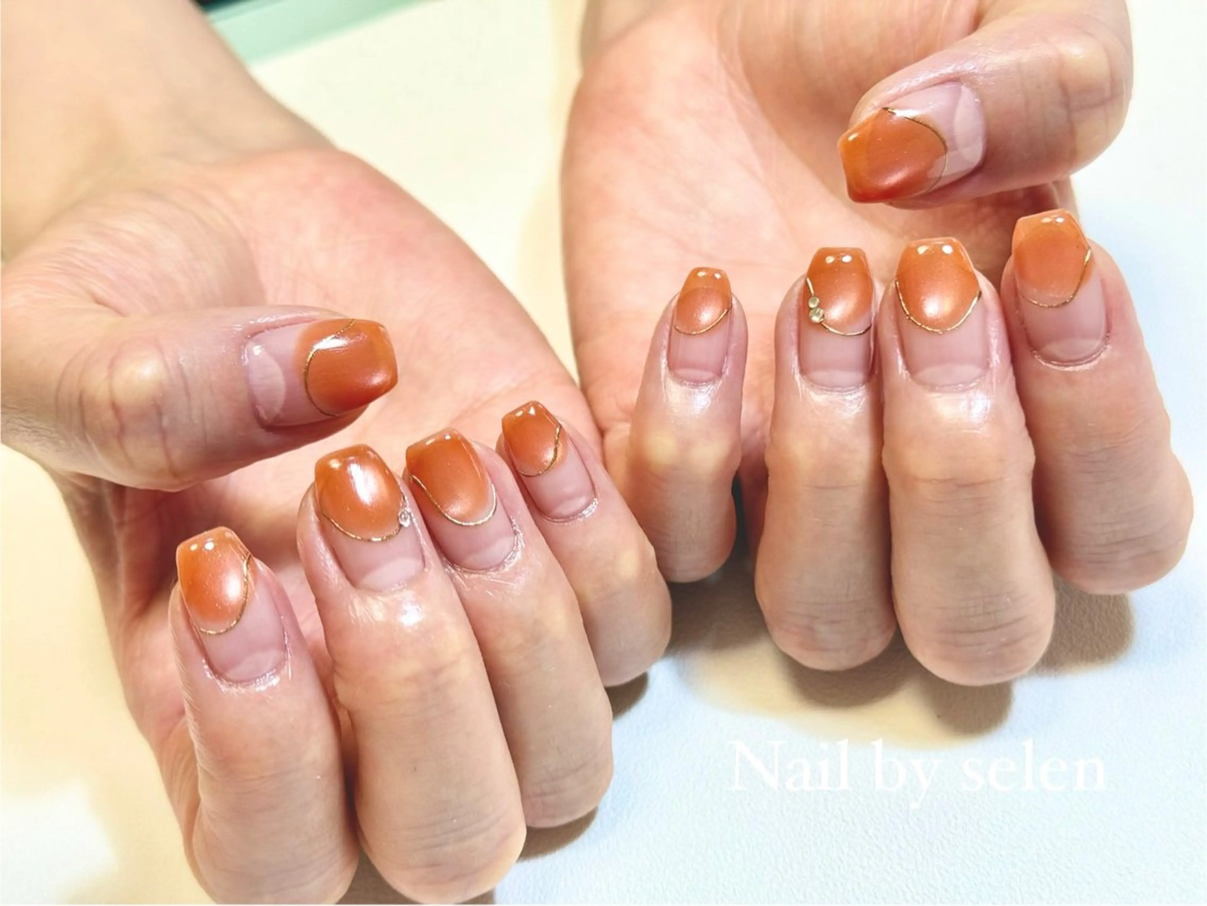 ネイル アートネイル ジェルネイル ニュアンスネイル パラジェル シンプルネイル ハンドネイル Nail by selenのネイルデザイン