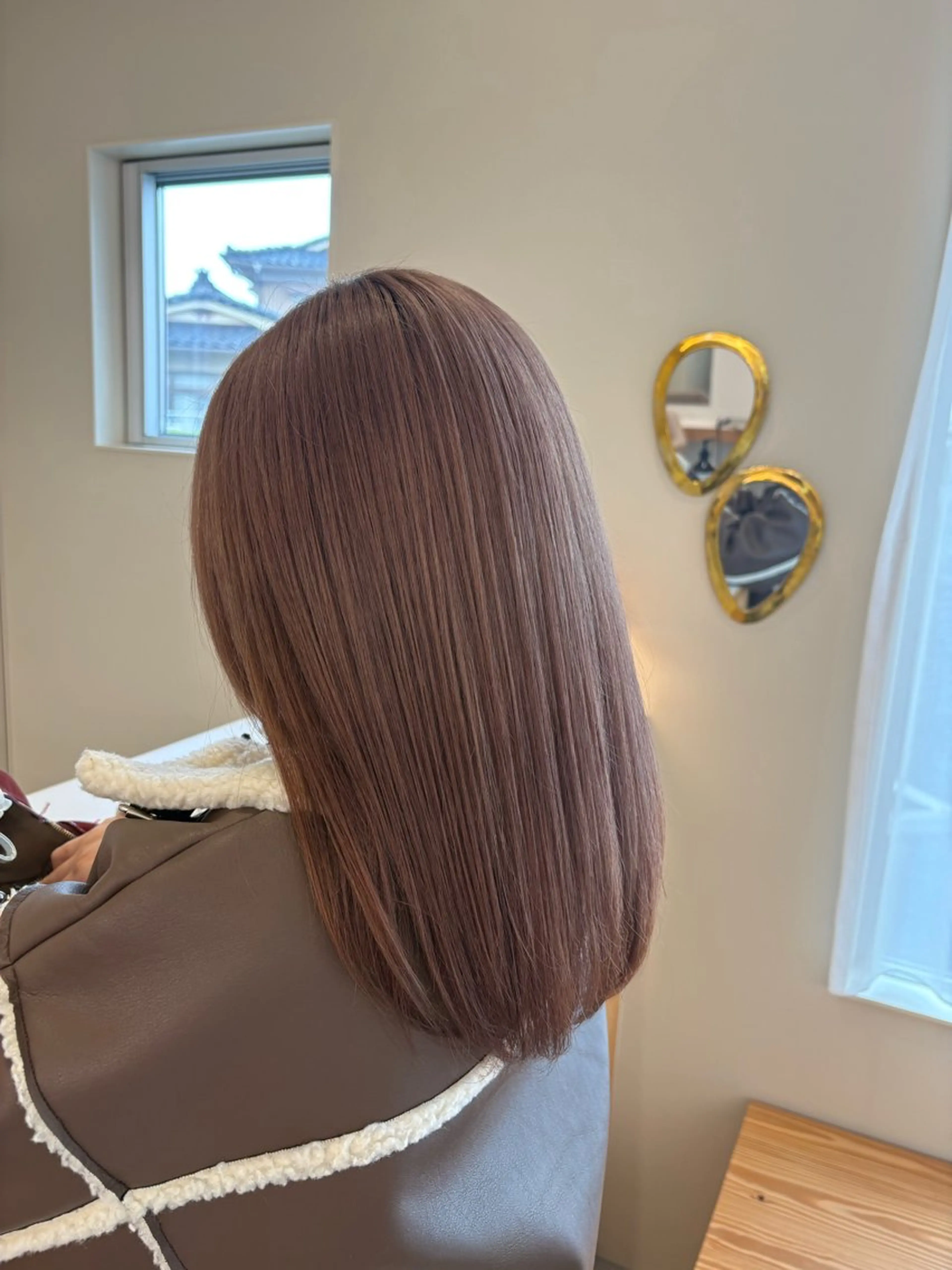 カラー ベージュカラー ピンクカラー ピンクベージュ 上野 桜果のヘアスタイル