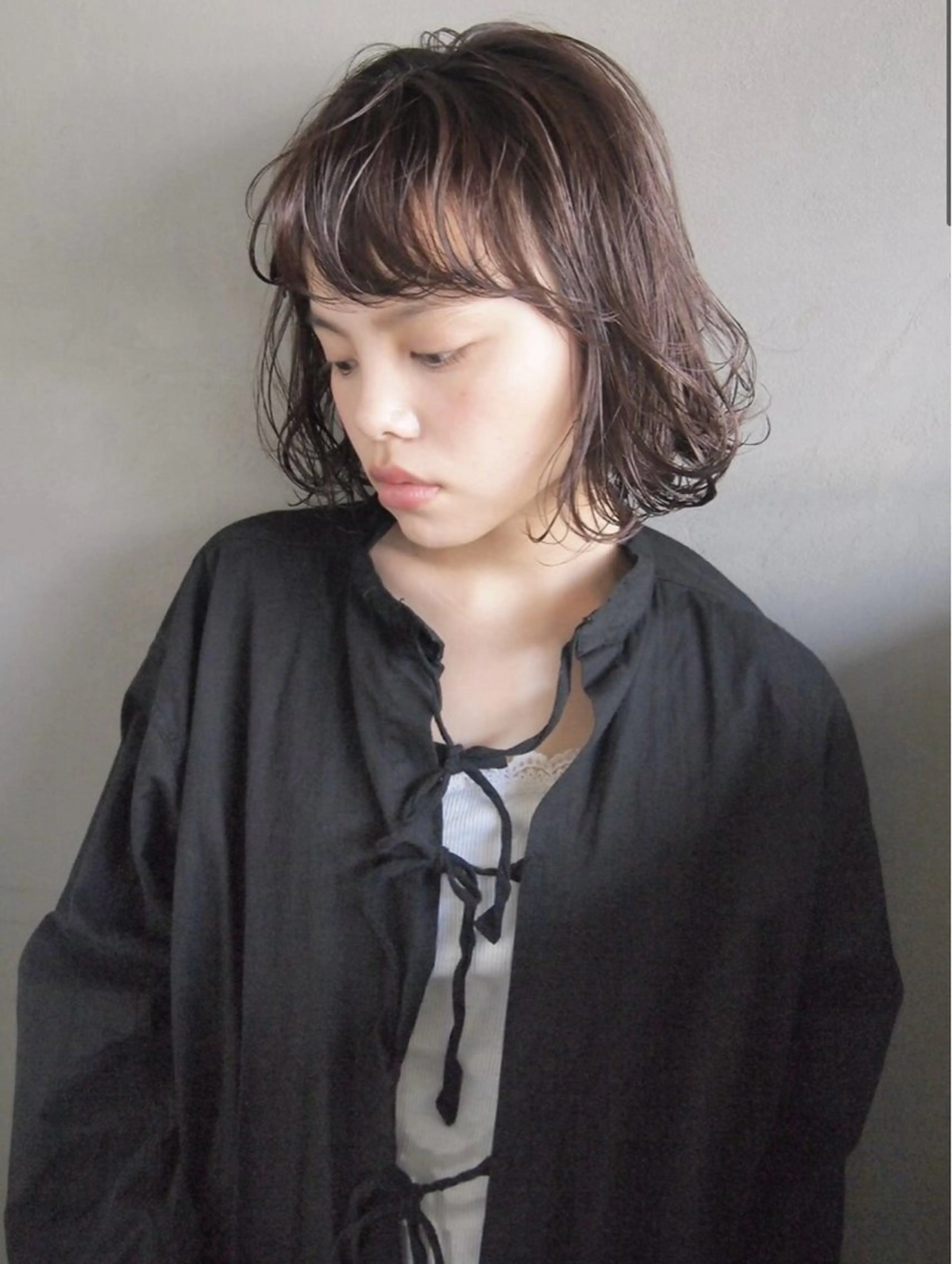 ミディアム カラー パーマ ムロ 二子玉川駅のヘアスタイル