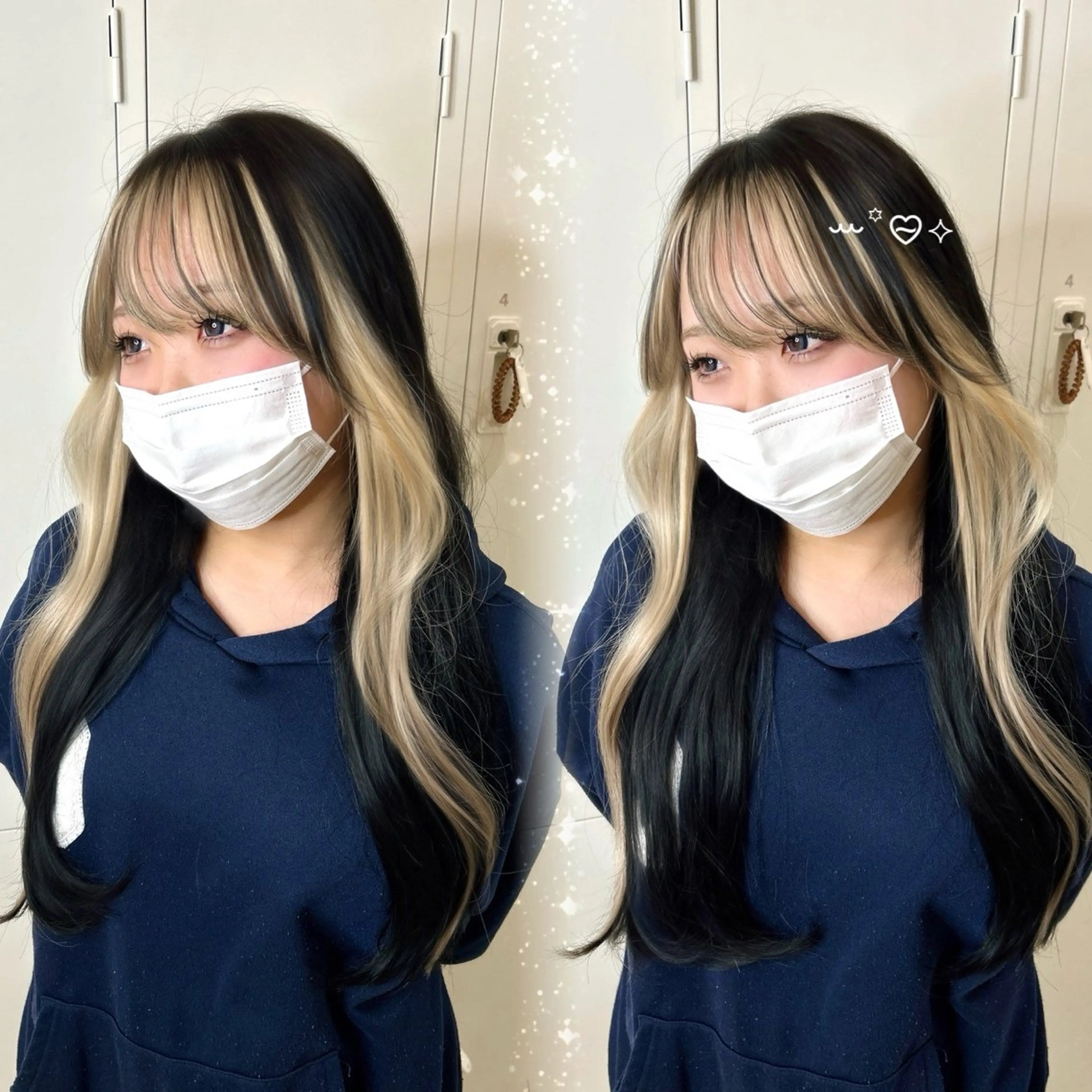 ロング ヘアカラー 𝜗𝜚ブリーチ ／レイヤー𝜗𝜚のヘアスタイル