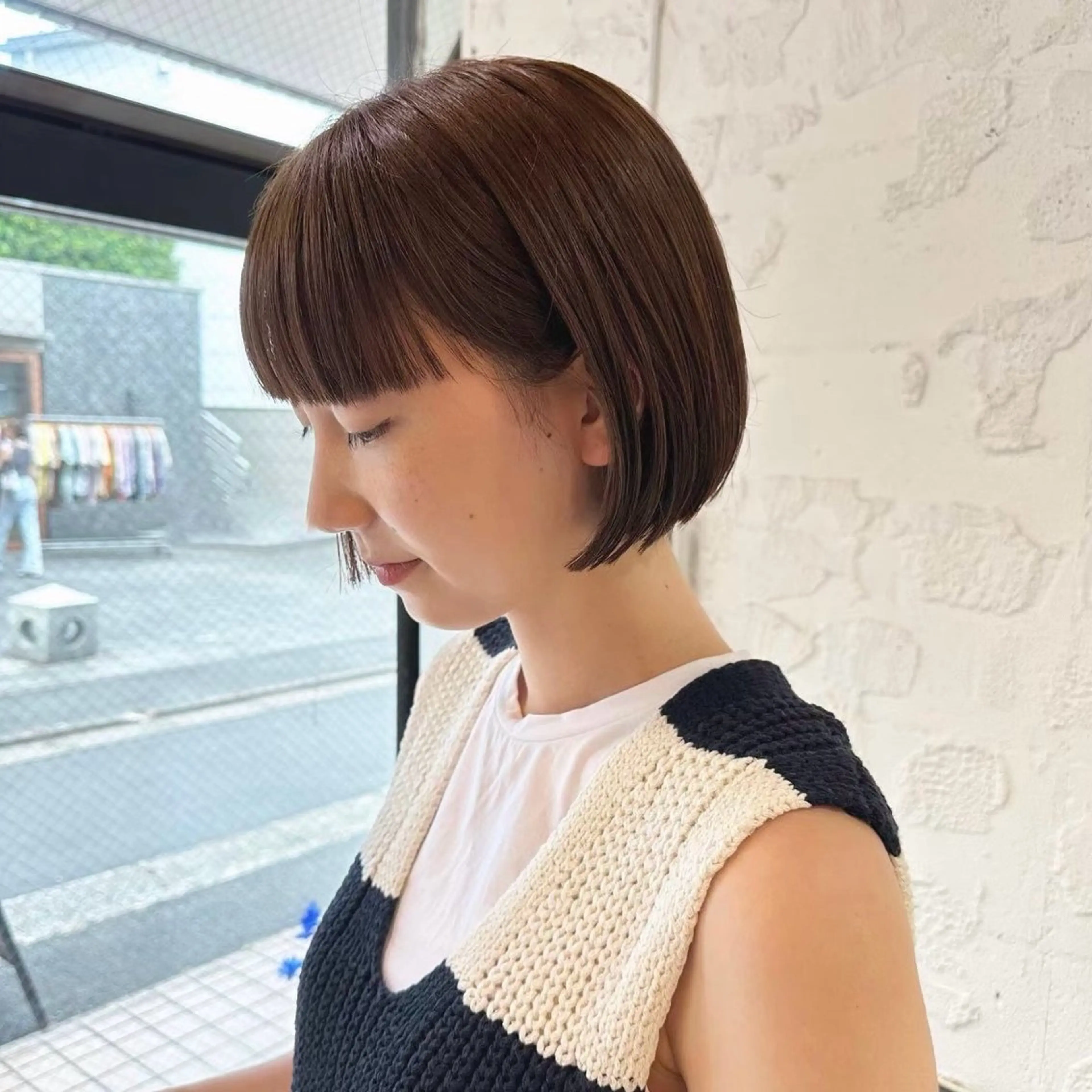 ショート カラー 縮毛矯正 トリートメント 透けるカラー 🫧‪かふうのヘアスタイル