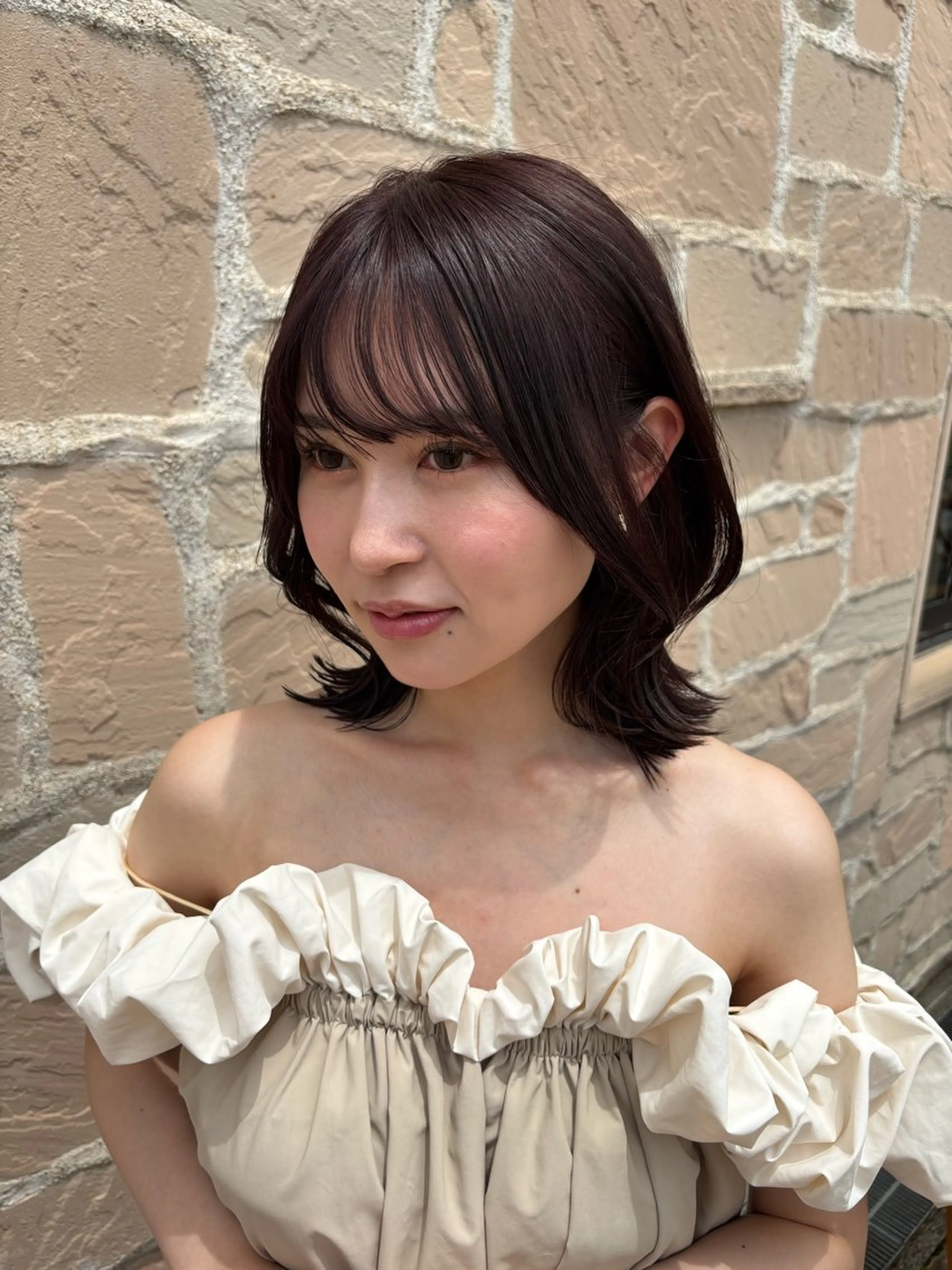 ミディアム カラー SAYAKA 🍒／ボブ／暖色のヘアスタイル