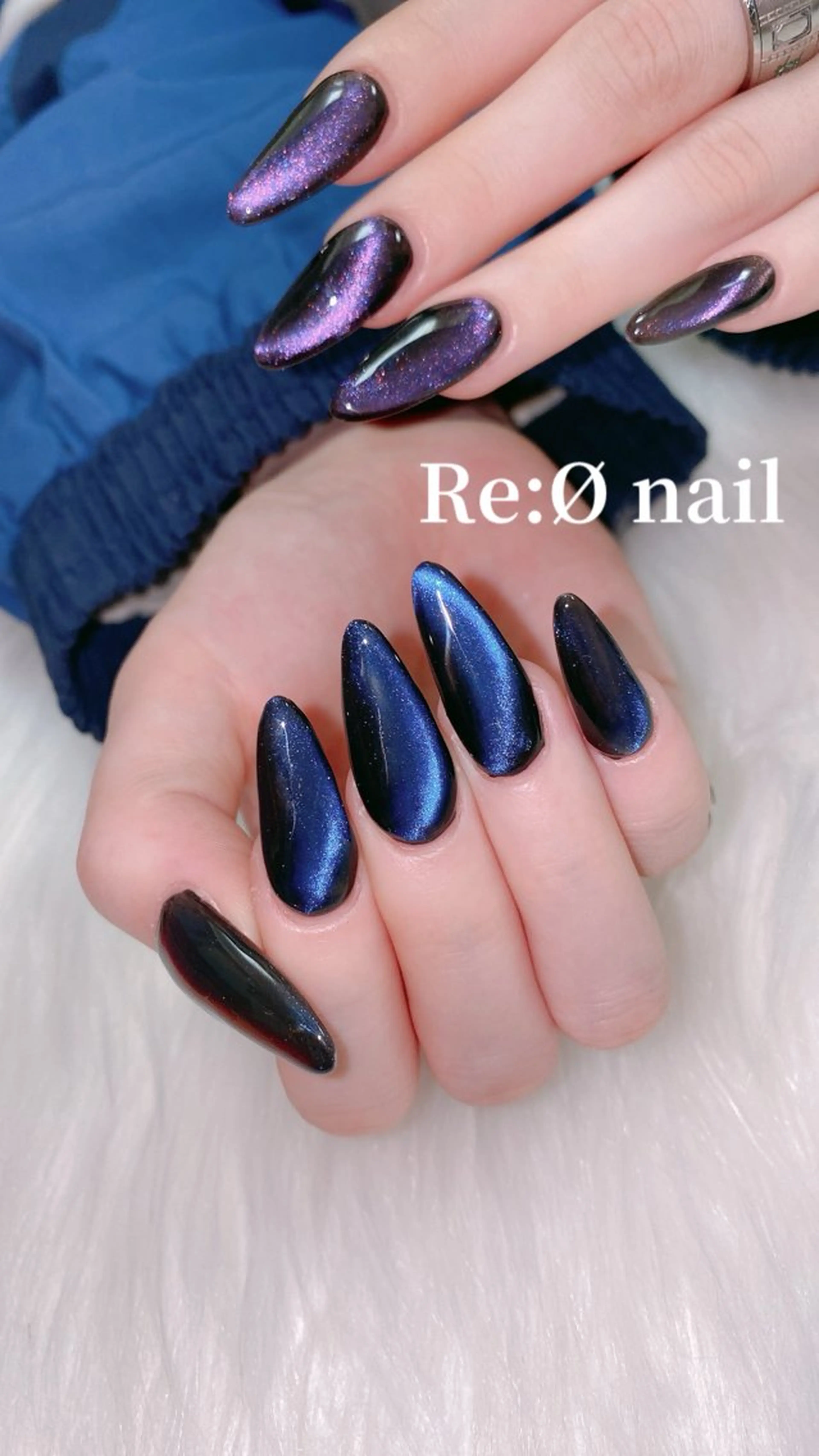 ネイル マグネットネイル ハンドネイル Re:Ø nail 🩵TSUJIのネイルデザイン