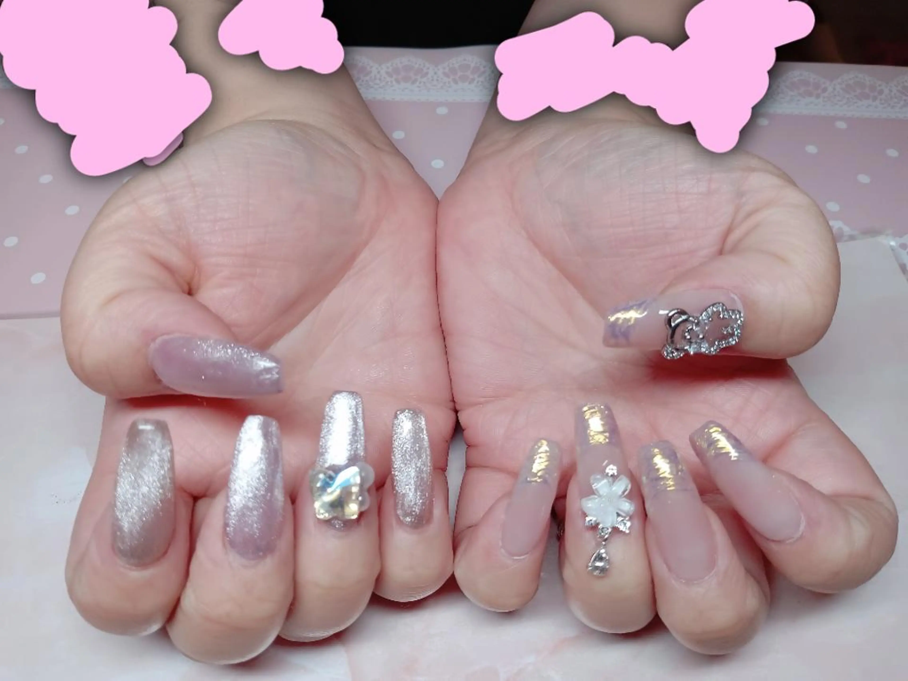 ネイル オーロラネイル マグネットネイル ハンドネイル Nail Salon macherieのネイルデザイン