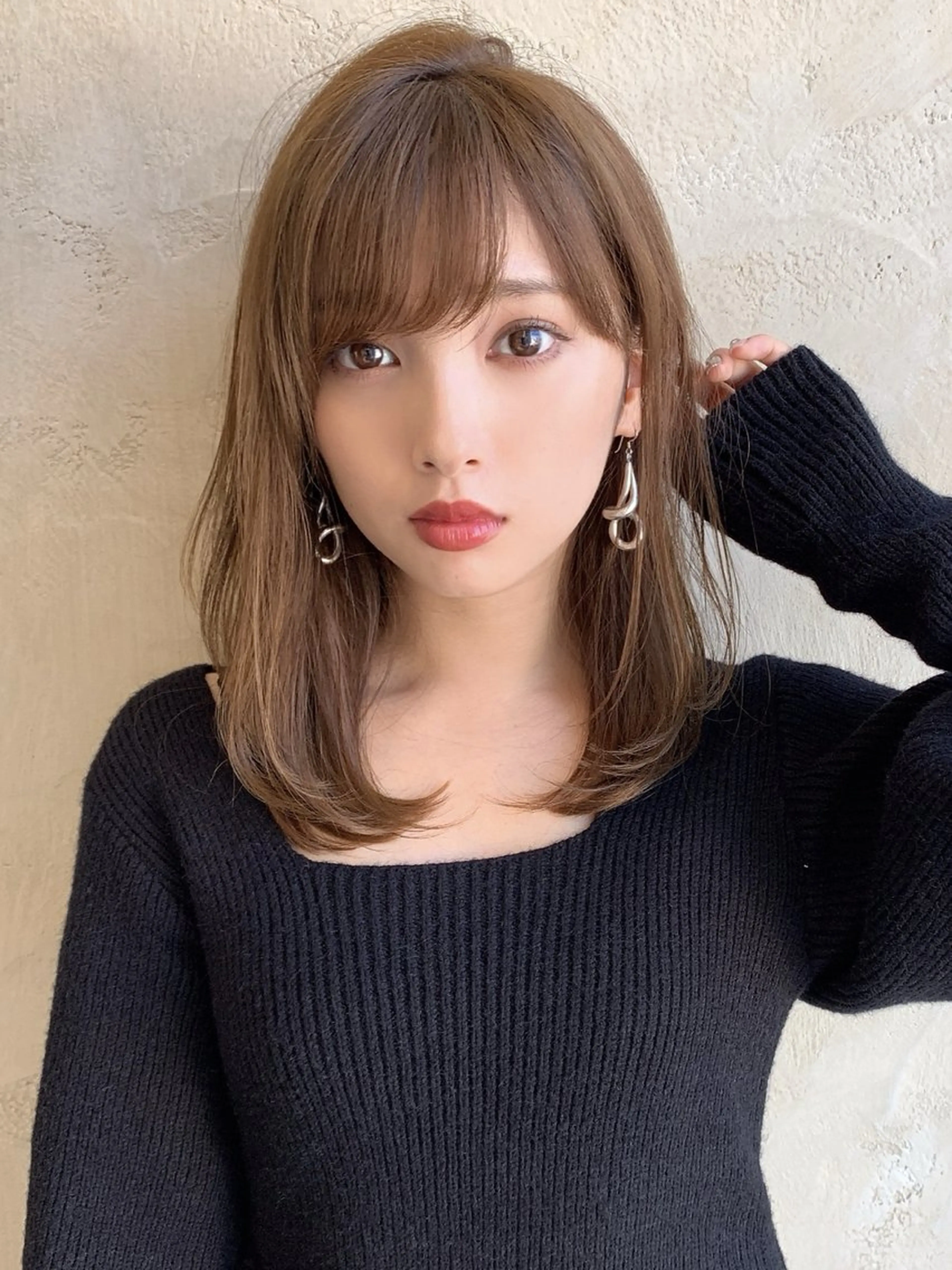 セミロング ヘアカラー トリートメント 新宿✨顔周りカット 韓国ヘア/坂本亜裟海のヘアスタイル