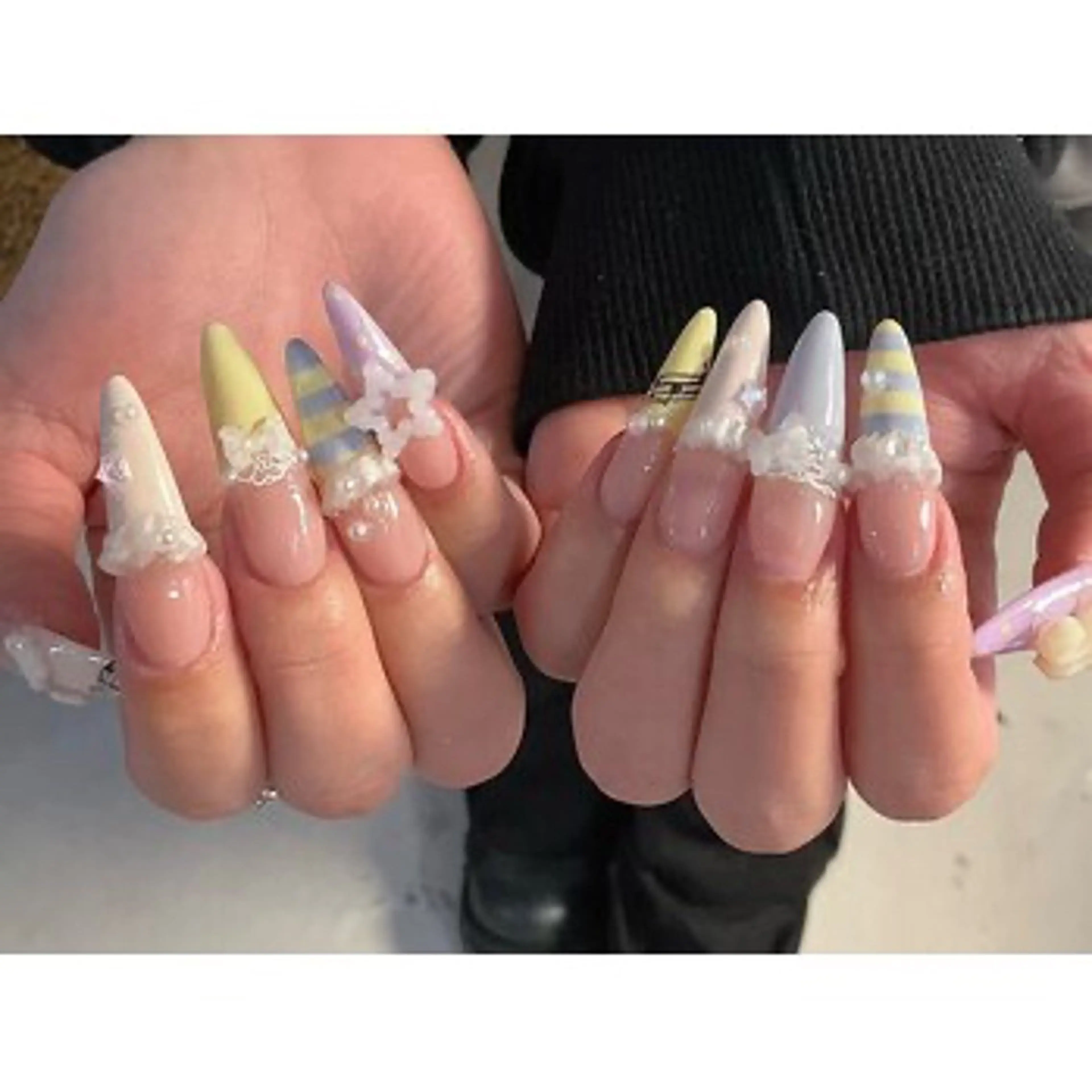 ネイル ハンドネイル 渋谷T&B りお ロング無制限中💫のネイルデザイン