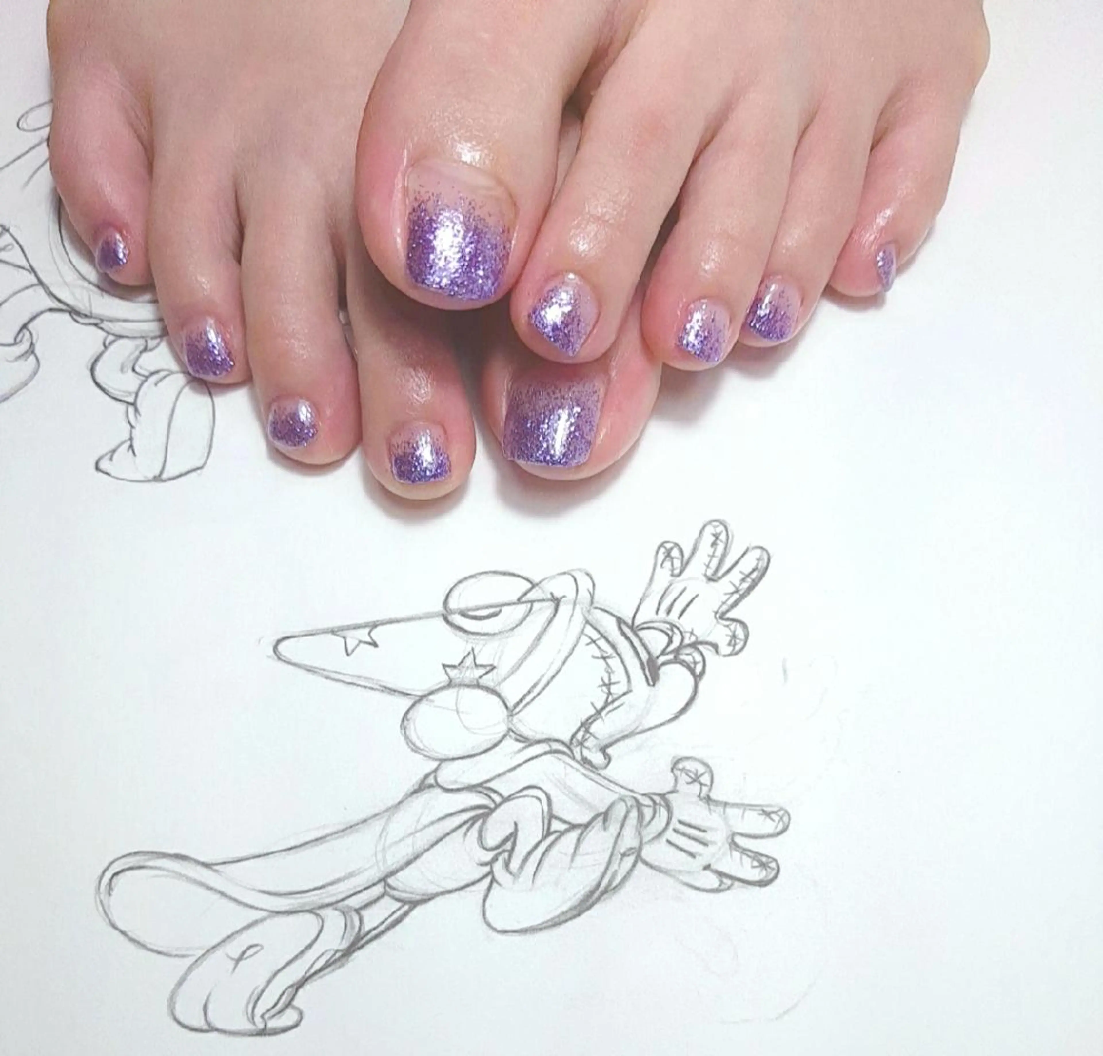 ネイル フットネイル グラデーション ラメ(グリッター) ラメグラデーション owlnail /持込みデザイン専門のネイルデザイン