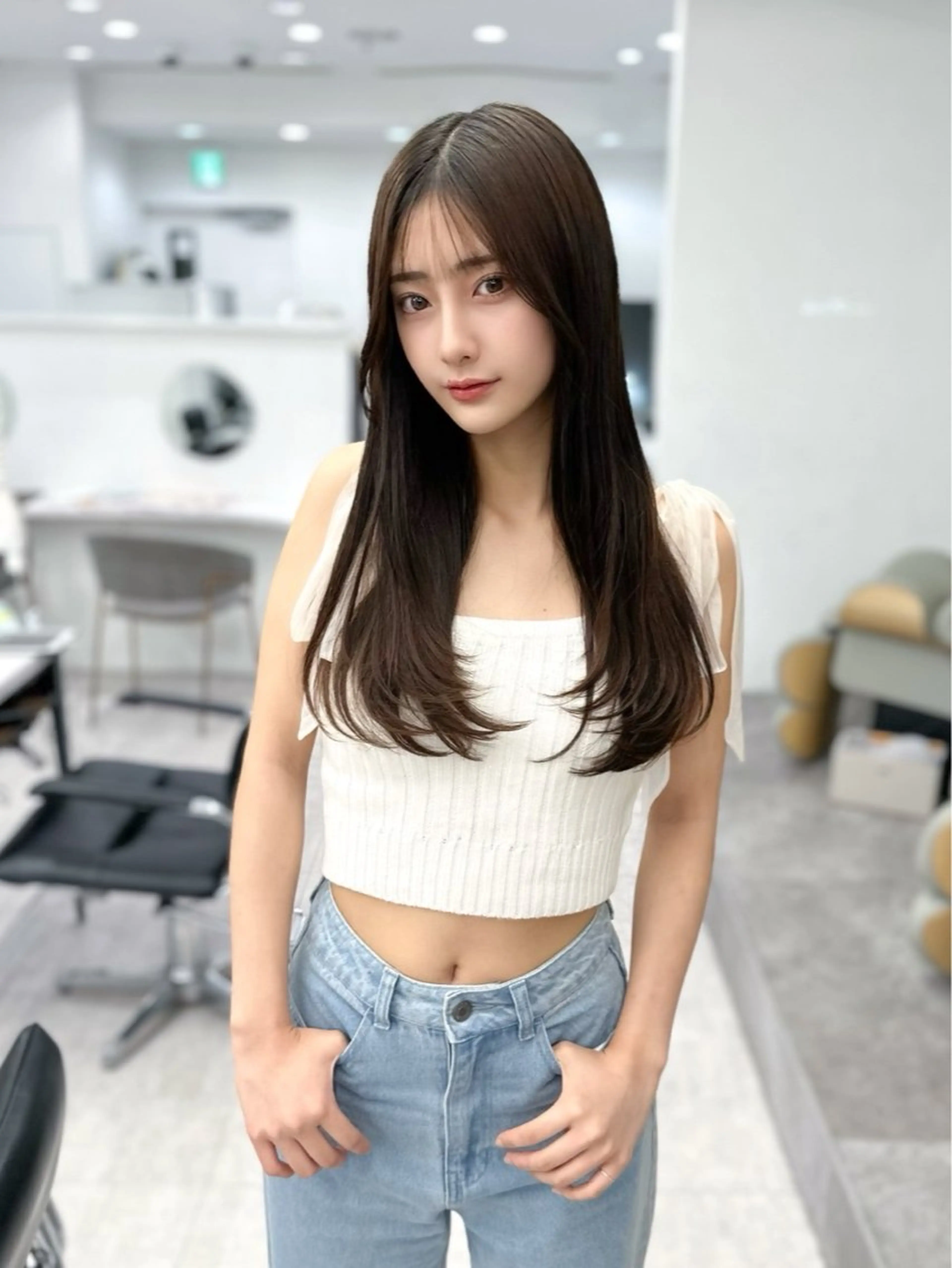 セミロング カット ヘアカラー トリートメント ヘッドスパ ヘアセット 前髪顔まわりカット 🌈中村海聖のヘアスタイル