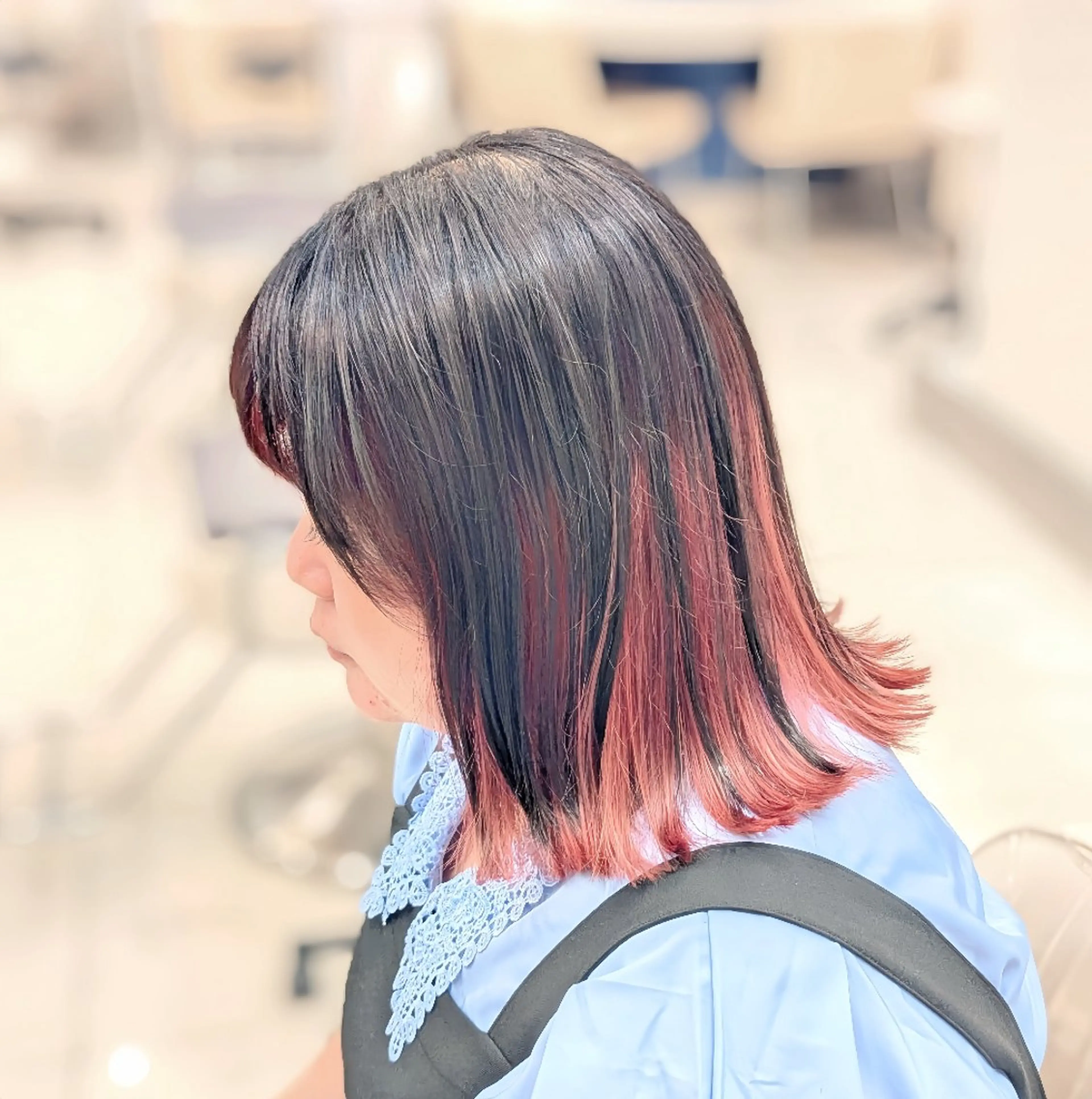 カラー セミロング 髪質改善 カミムラのヘアスタイル