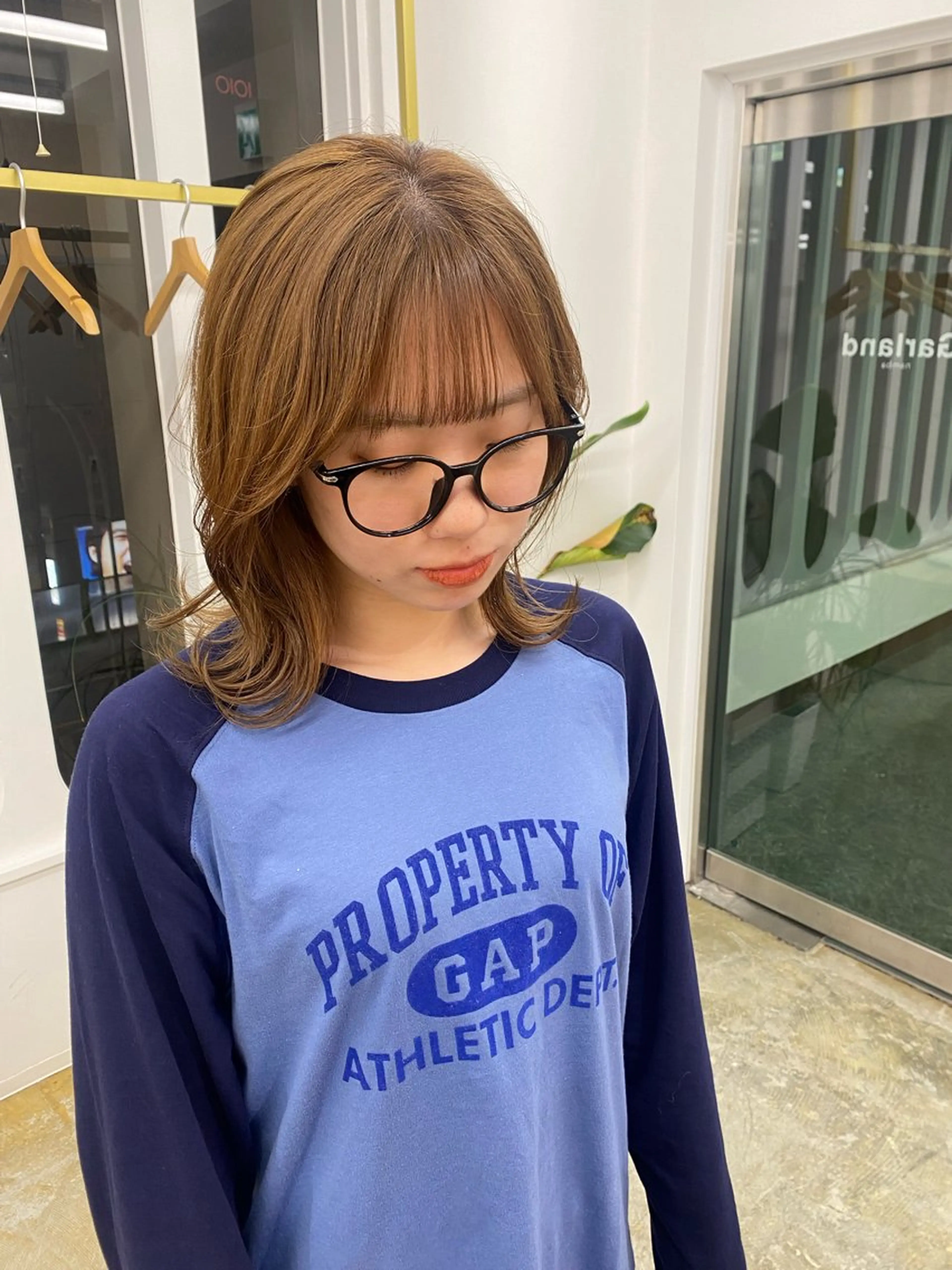 ミディアム カラー ヘアアレンジ ベージュカラー ヘアカラー ボブ /ニュアンス/ satomi🧸💖のヘアスタイル