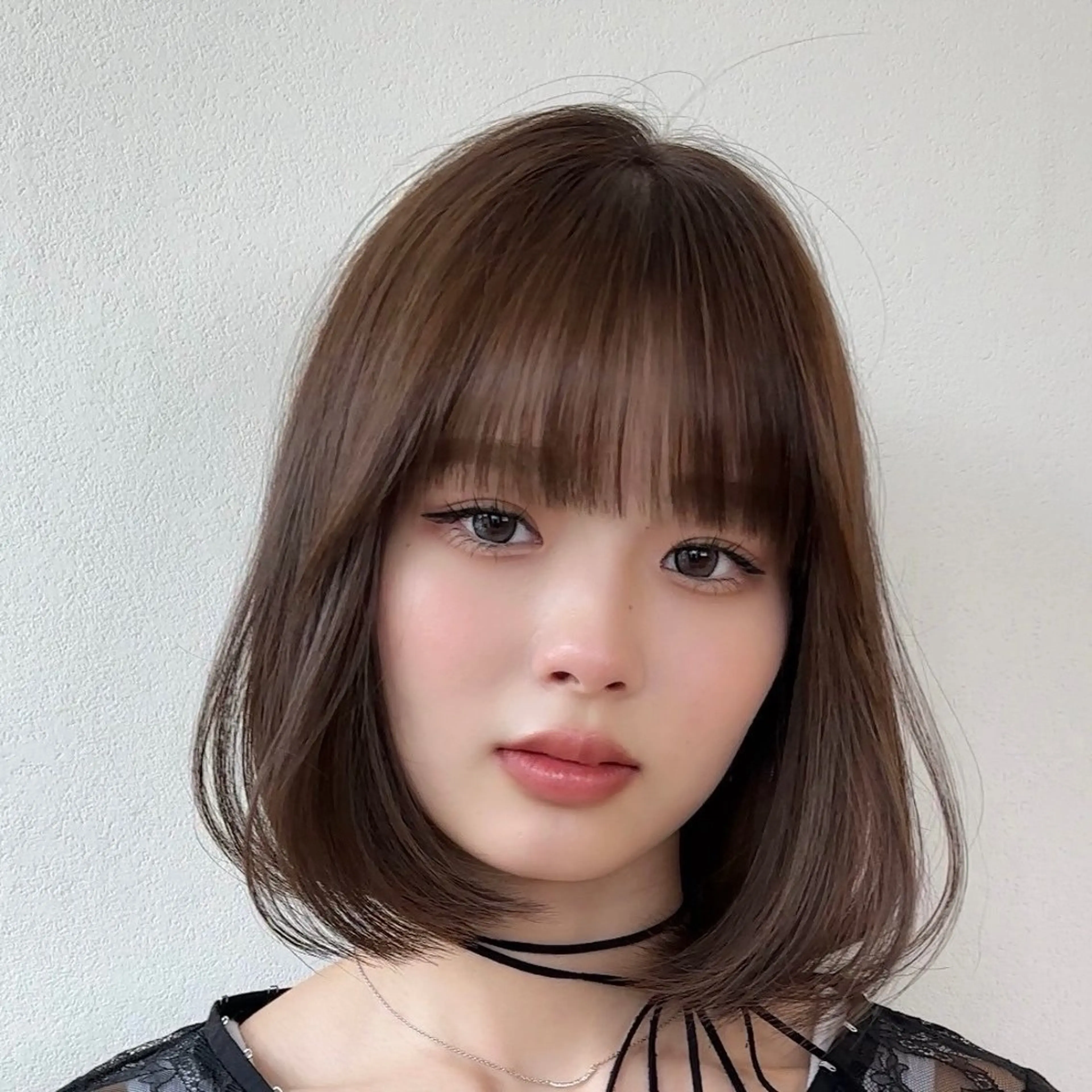 ミディアム カット ヘアカラー トリートメント けいし🐬ボブ 美髪縮毛矯正のヘアスタイル