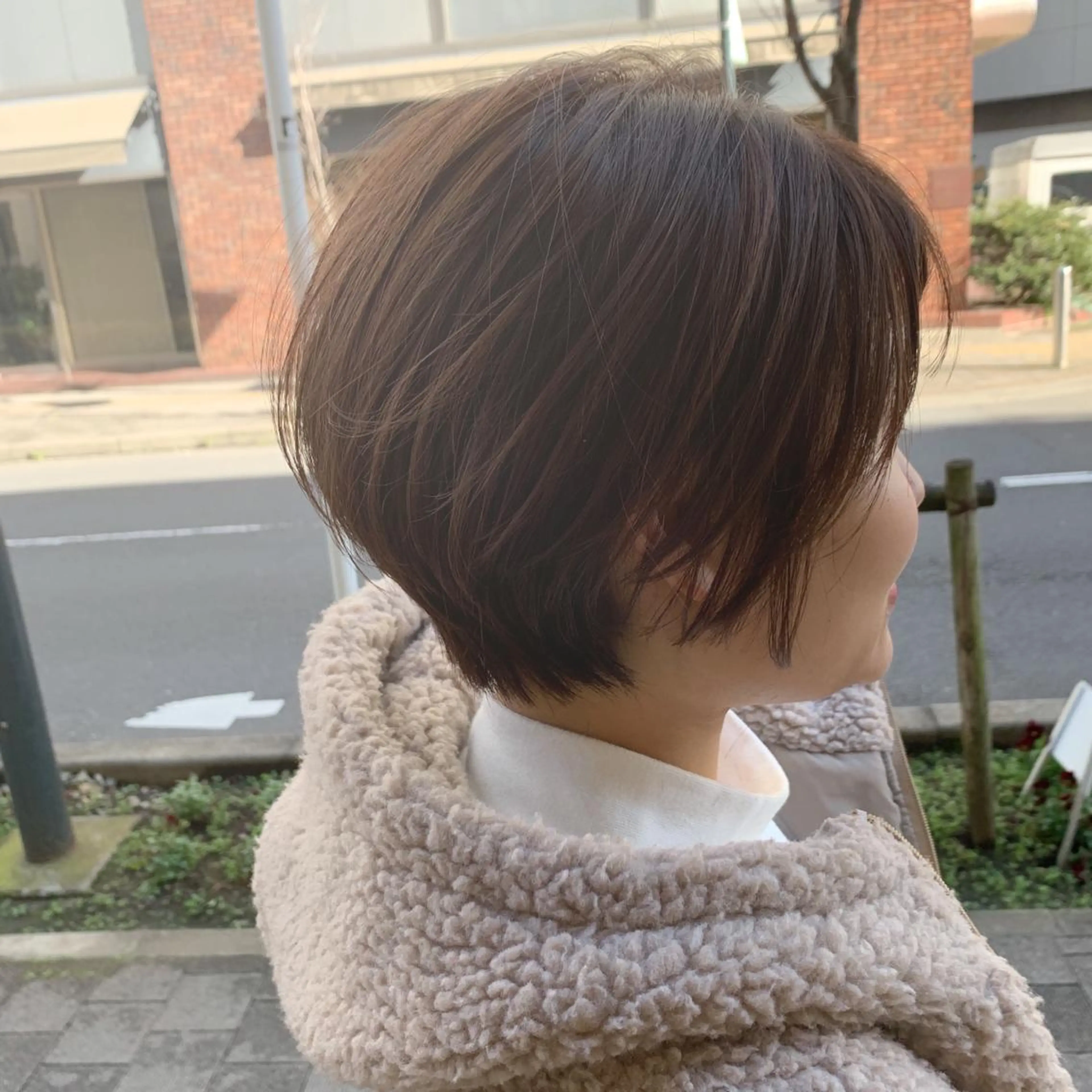 ショート カラー バレイヤージュ ハイライトカラー ハイライト レイヤーカット ショートヘア カット ヘアカラー circus by KENJE 町田店のヘアスタイル