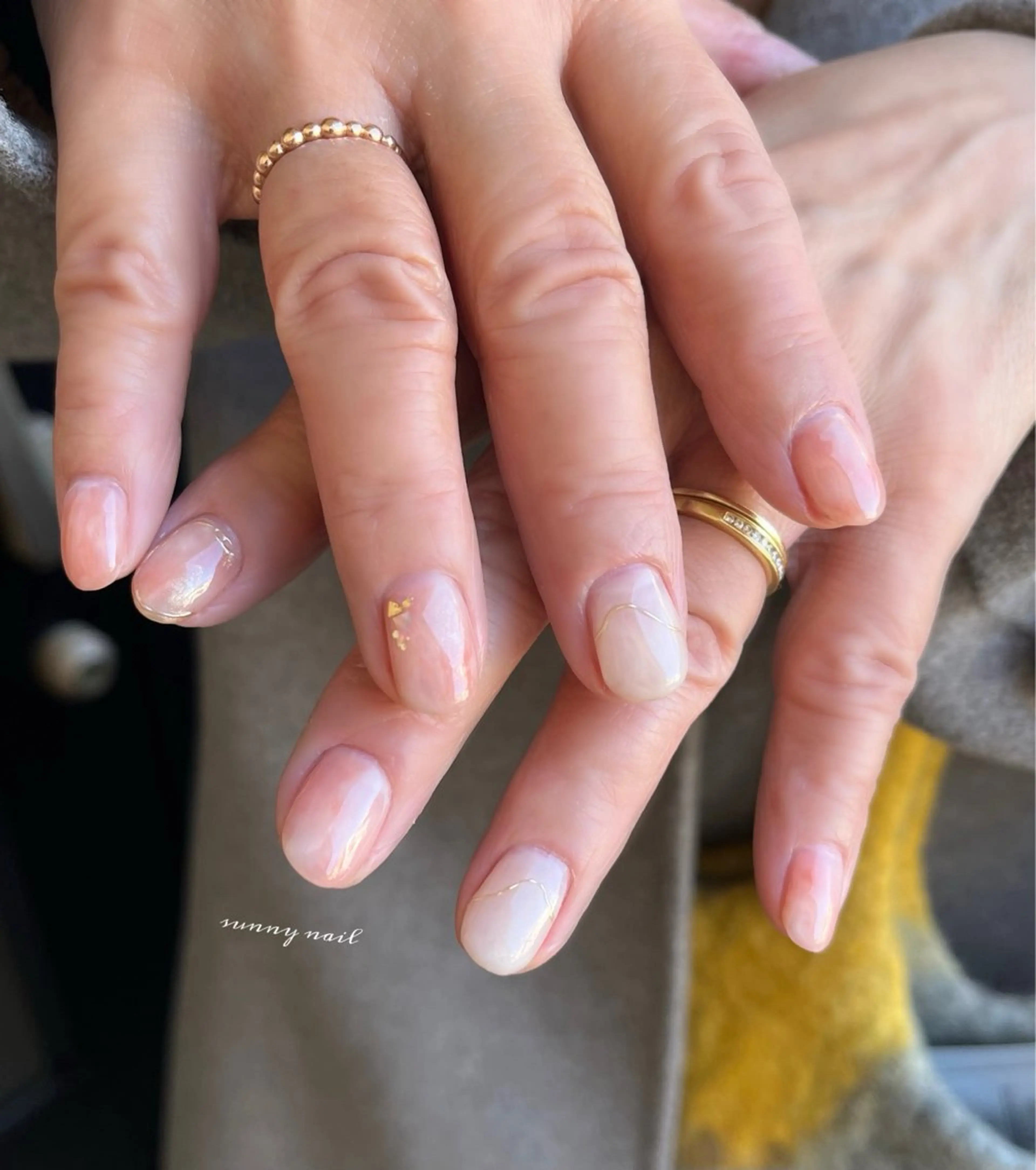 ネイル ジェルネイル ミラーネイル ニュアンスネイル パラジェル ピンク sunny nailのネイルデザイン