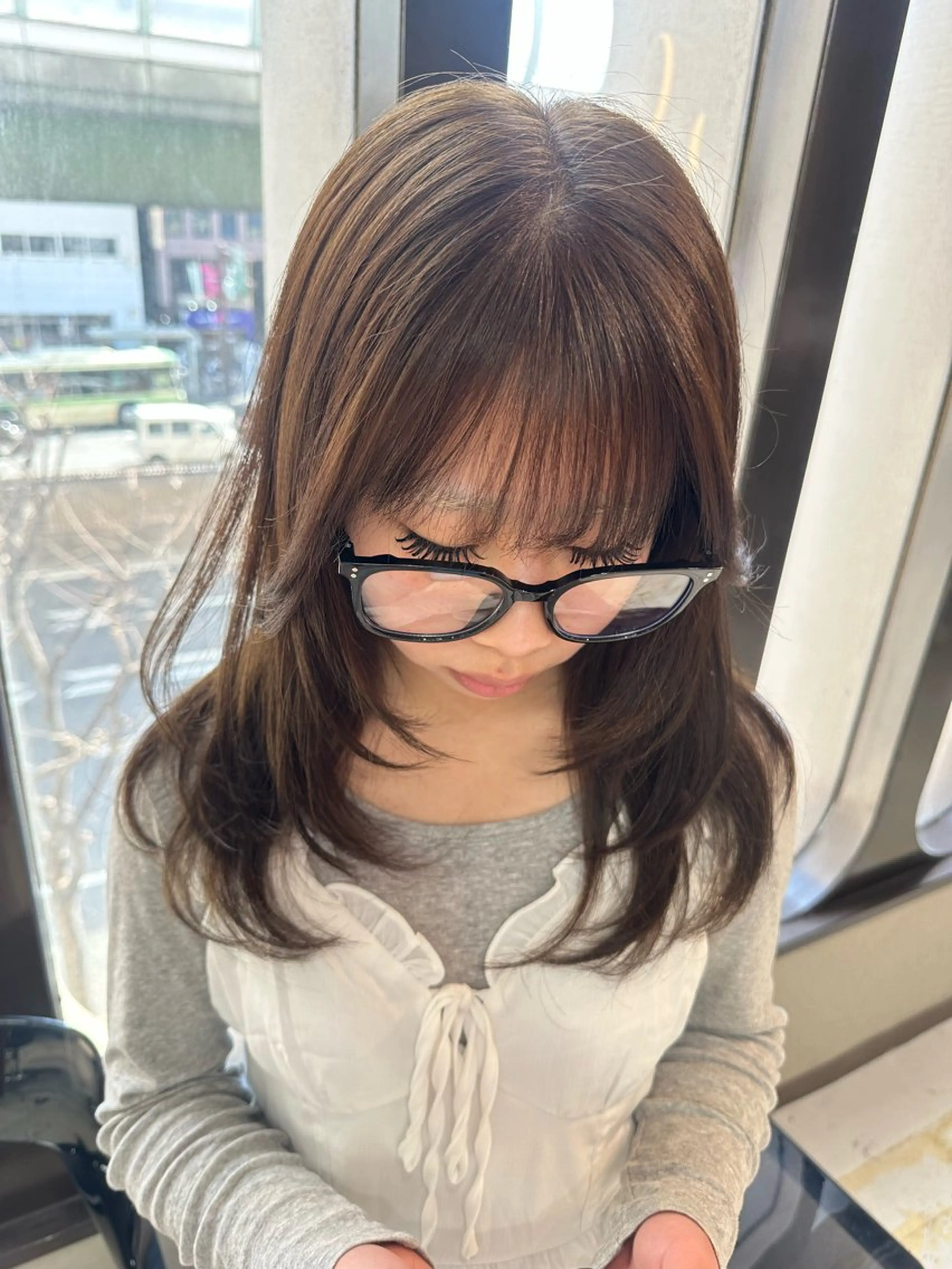 ミディアム カット ヘアカラー 🎀韓国/髪質改善 長野美和🎀のヘアスタイル