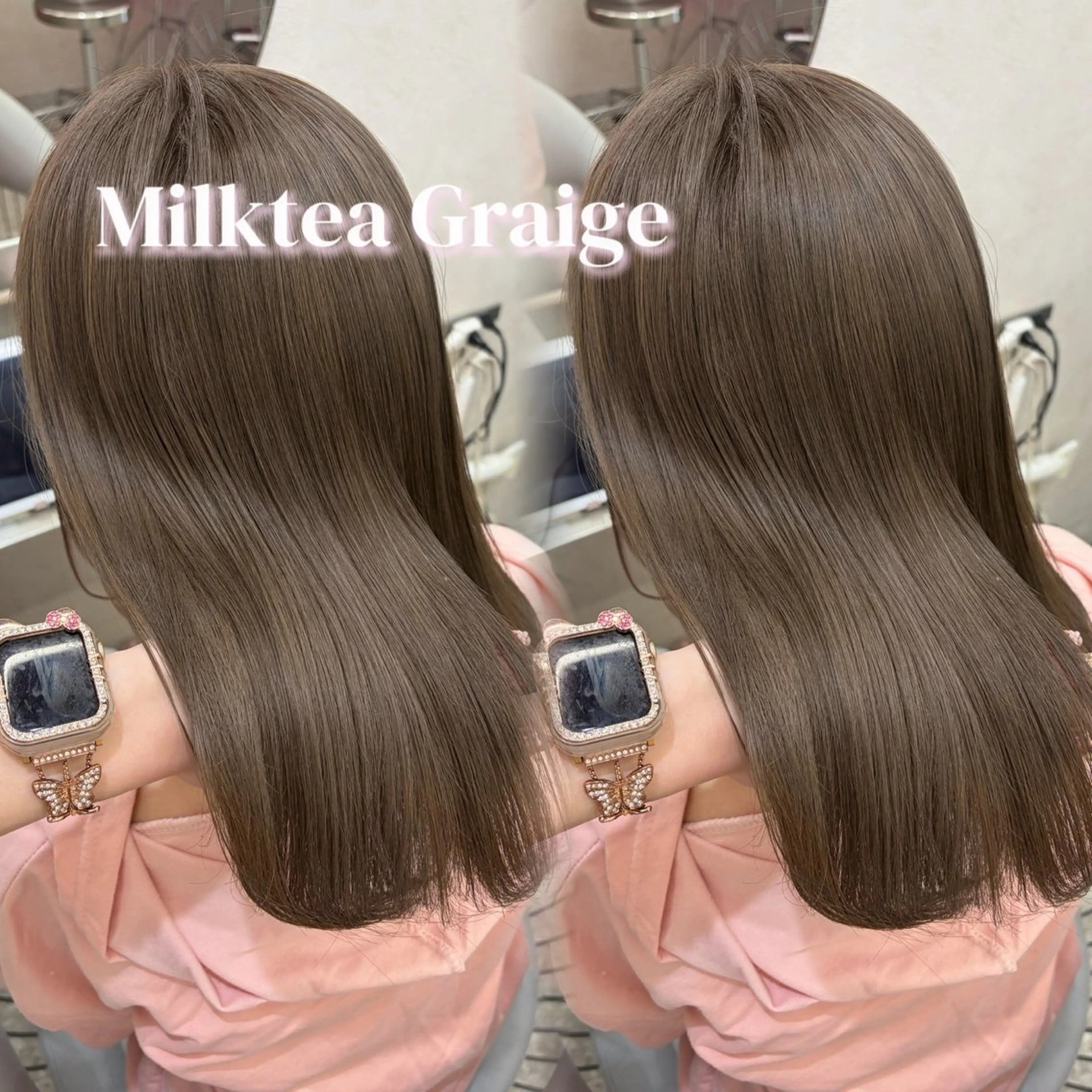 セミロング カラー ヘアカラー トリートメント Rio🎀ブリーチ なし透明感♡のヘアスタイル