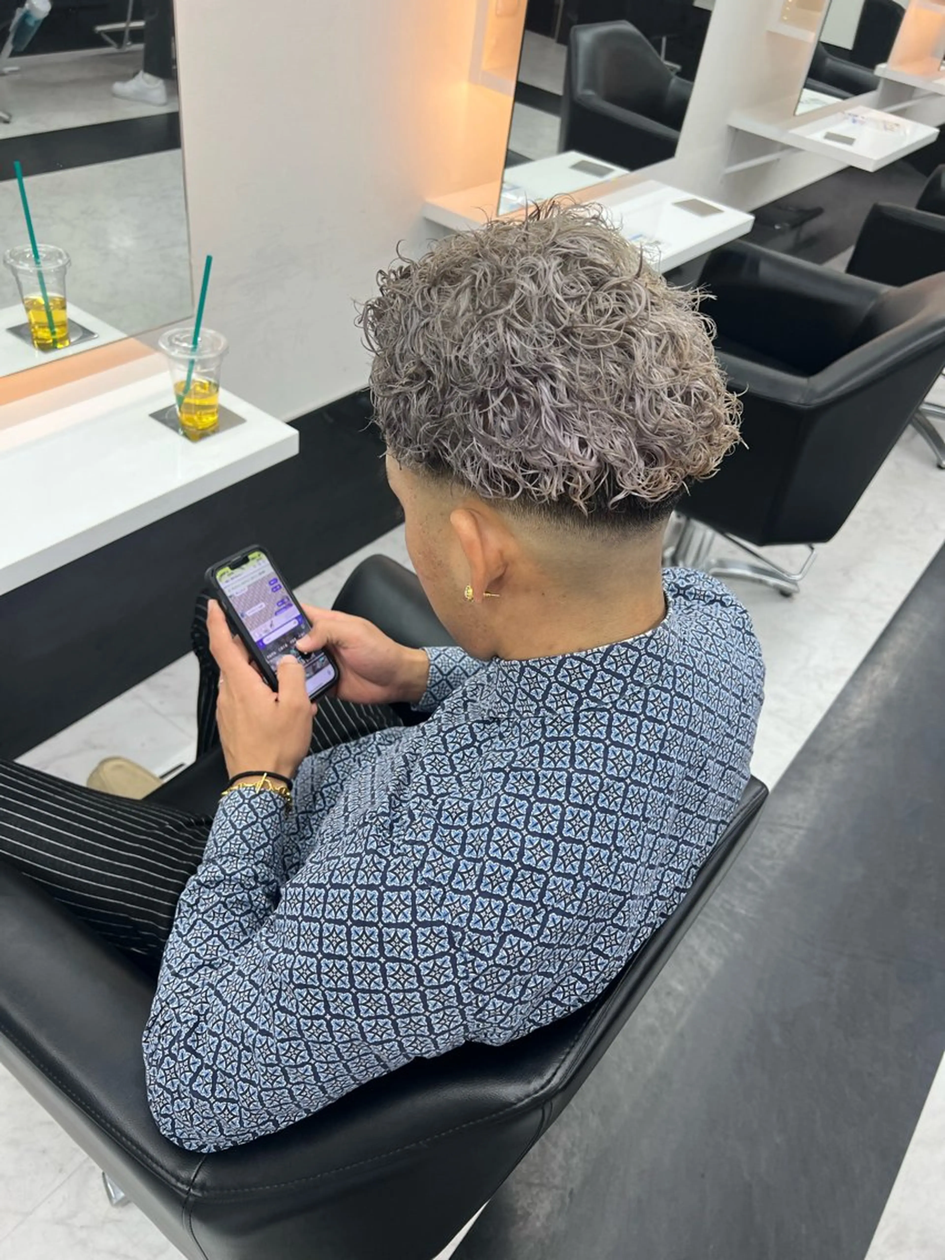 カラー パーマ メンズ メンズパーマ ALEAP himekaのヘアスタイル