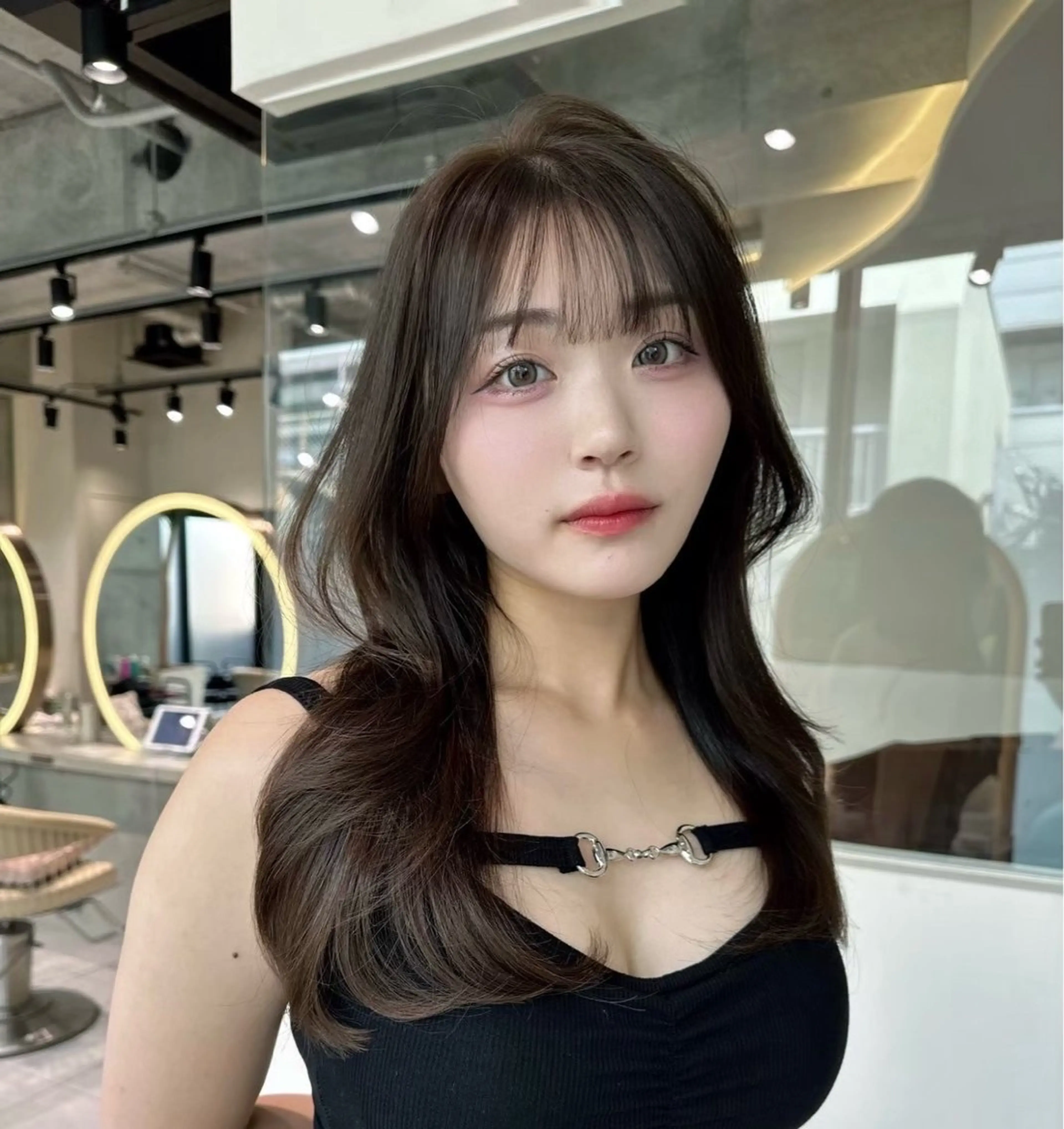 ロング ピンクラベンダー レイヤーカット ヘアカラー 🎀透明感カラー shizuka🎀のヘアスタイル