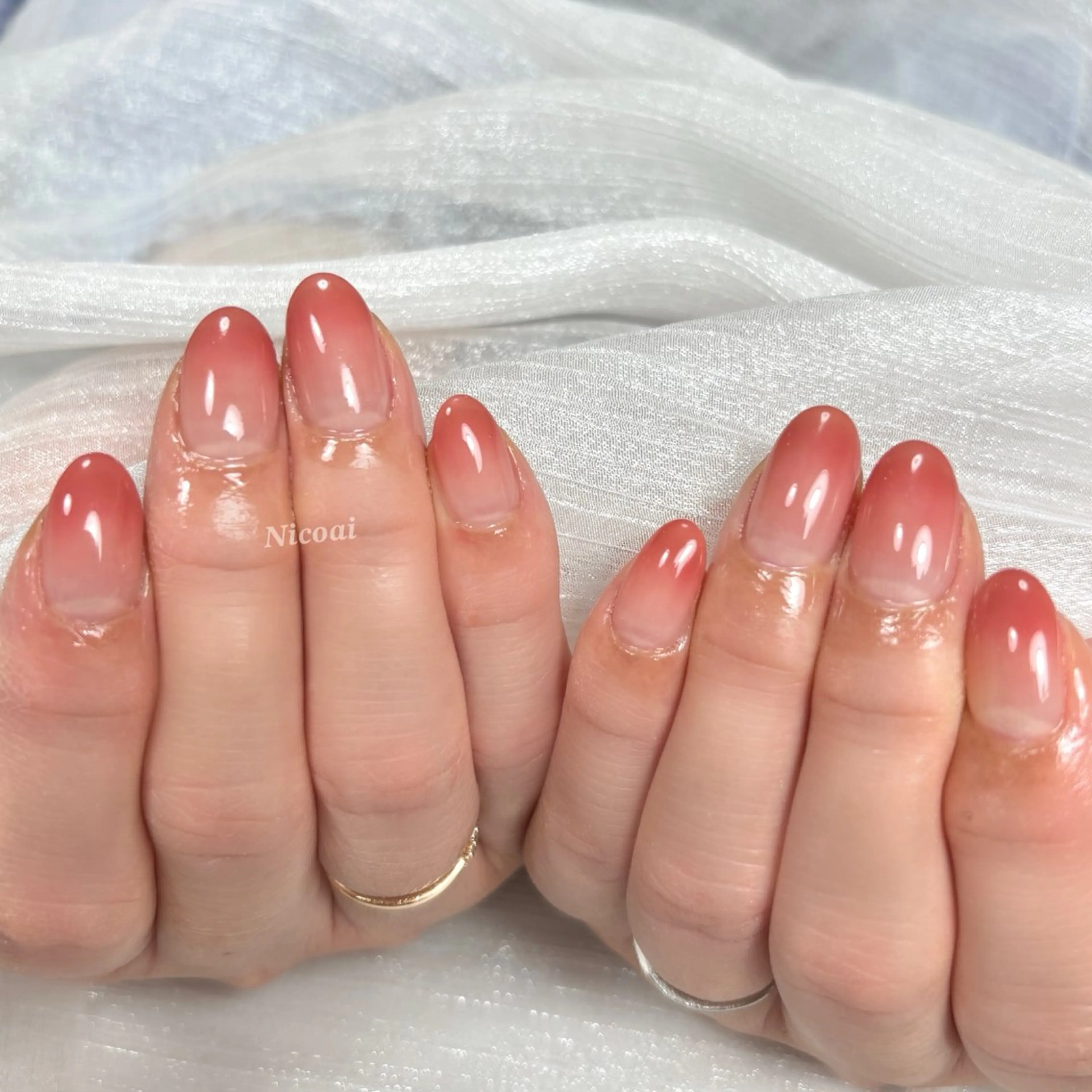 ネイル ジェルネイル グラデーション マグネットネイル ニュアンスネイル オフィスネイル ハンドネイル NailSalon Nicoai所属・NailSalon Nicoaiのネイルデザイン