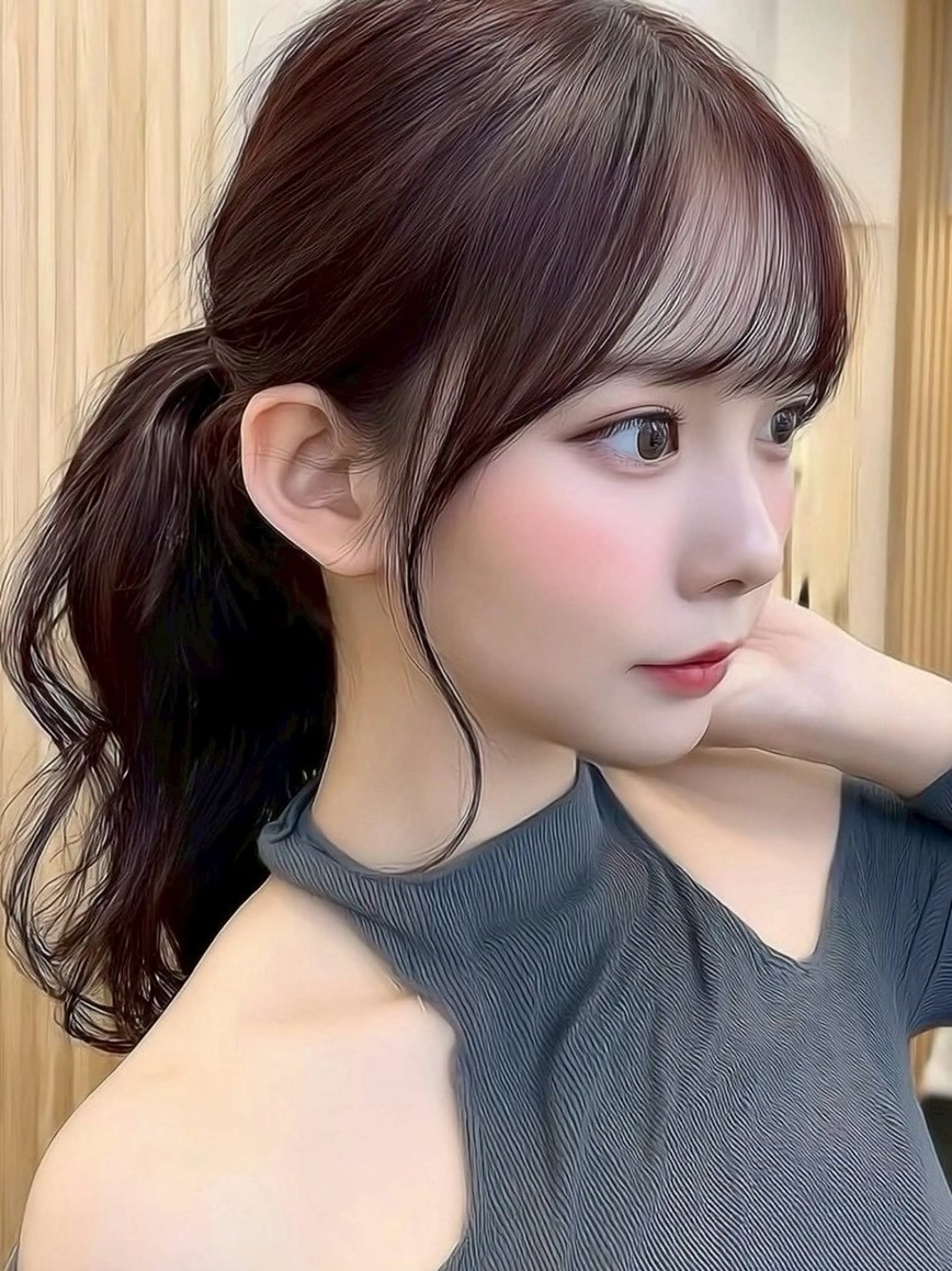 ミディアム カット ヘアカラー トリートメント 小顔カット✨ 透明感カラー/村上のヘアスタイル
