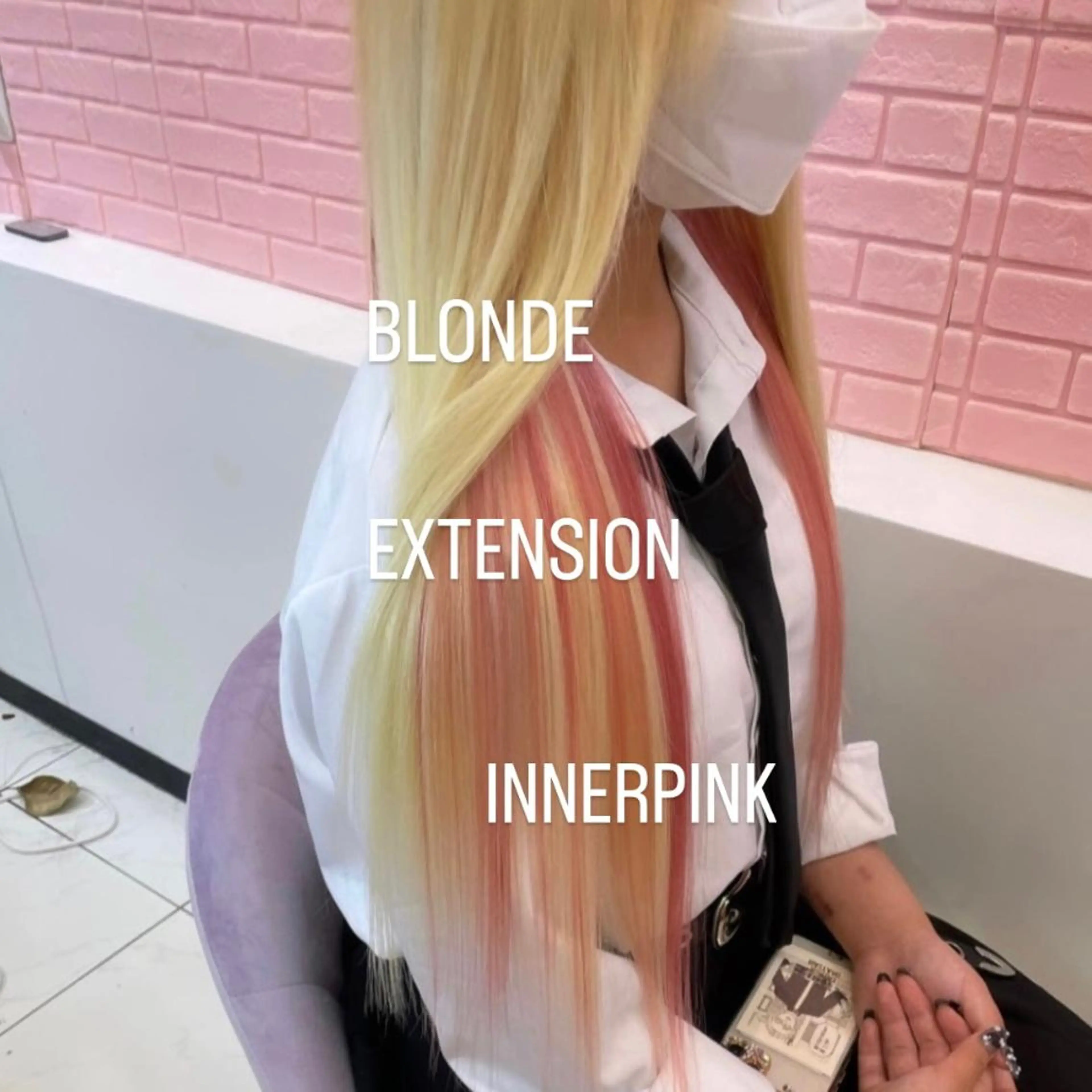 ロング エクステ エクステ🩵ブリーチ 韓国ヘア🩵KAEのヘアスタイル