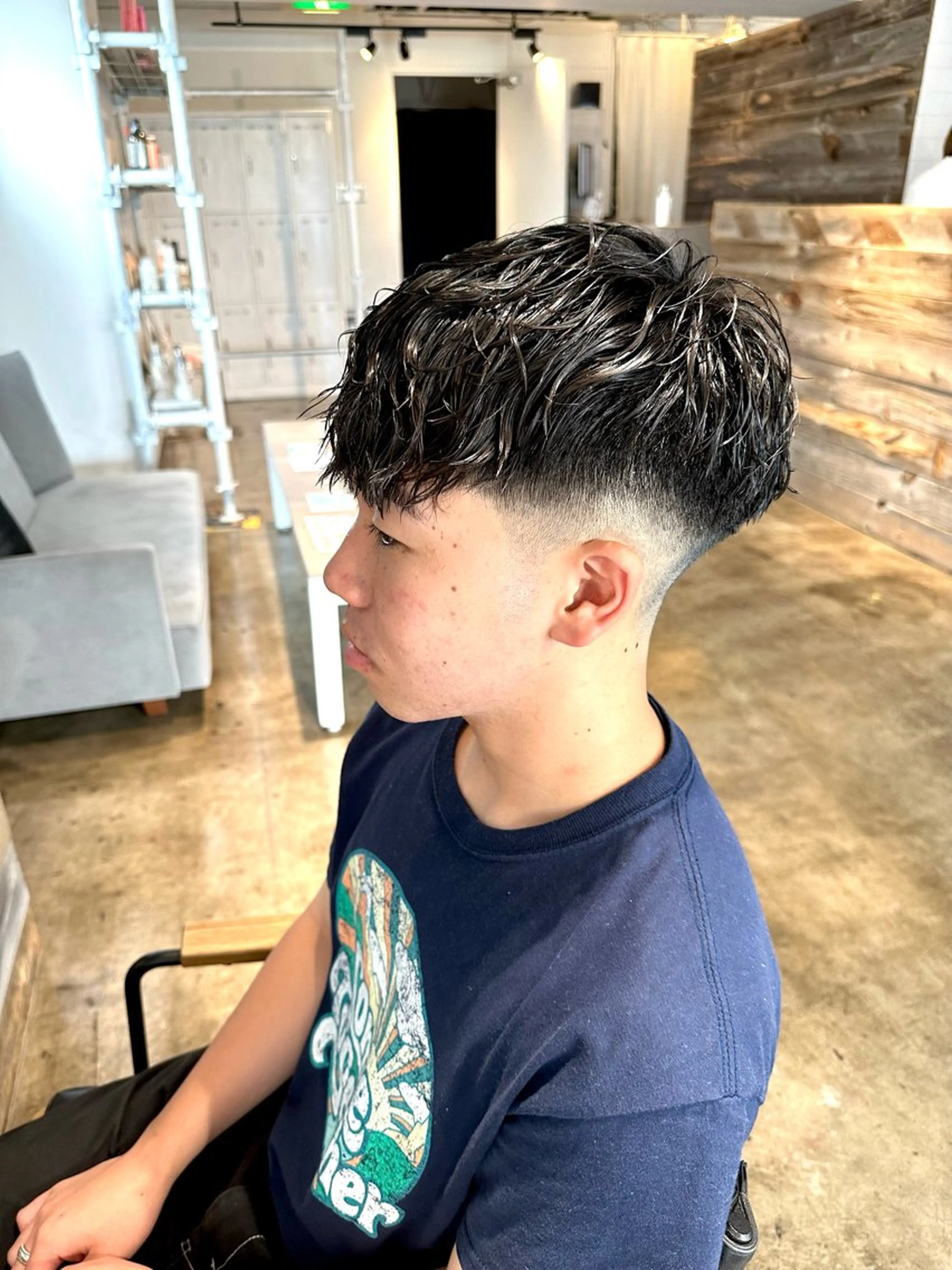 メンズ フェードカット マッシュ メンズパーマ スペインカール メンズツイストパーマ 骨格補正施術/メンズ 専門美容師/YUYAのヘアスタイル