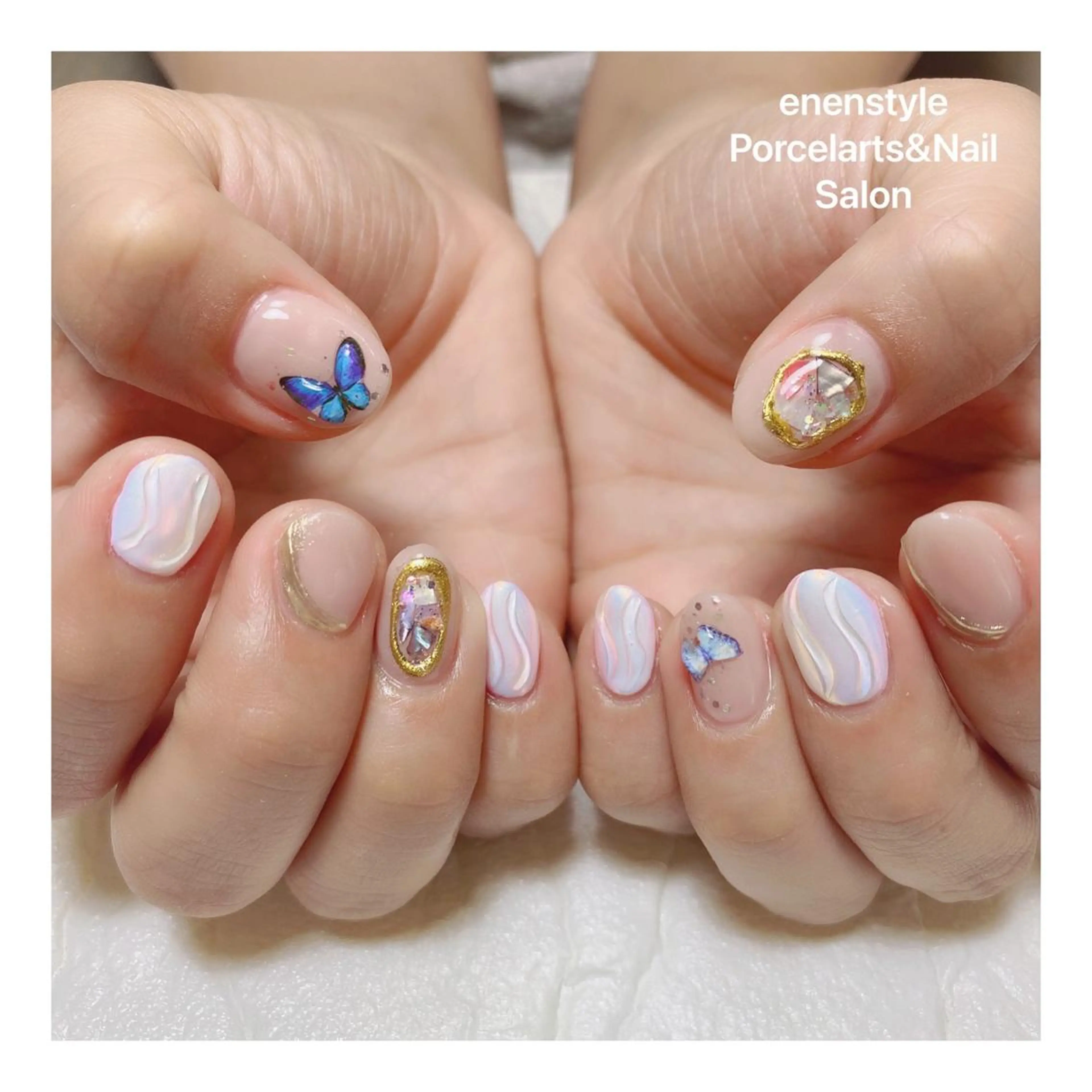 ショート ネイル ハンドネイル 👑enen style👑のネイルデザイン