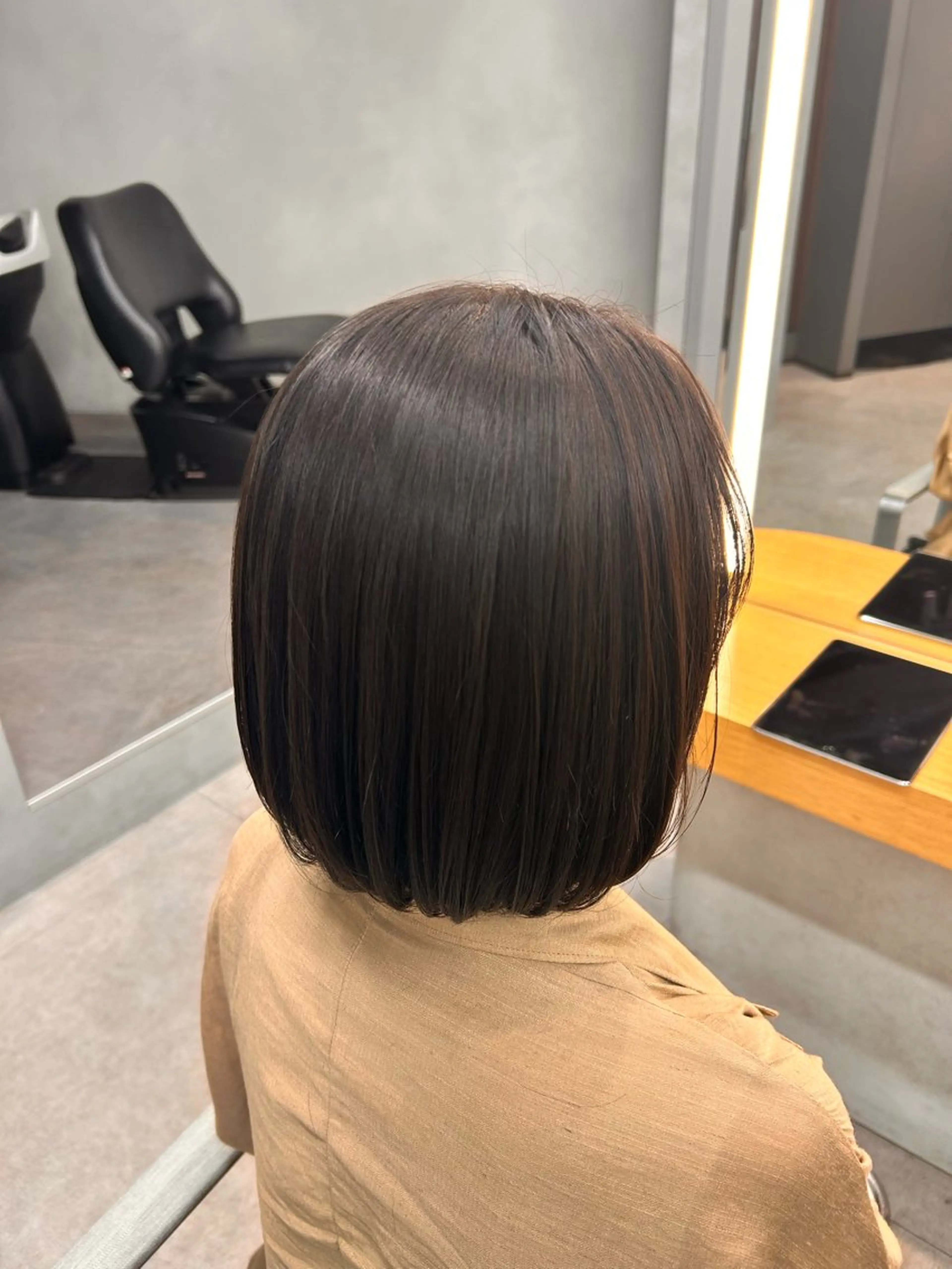 ミディアム カラー ボブ カット ヘアカラー ルネ北千住店 Rinoのヘアスタイル