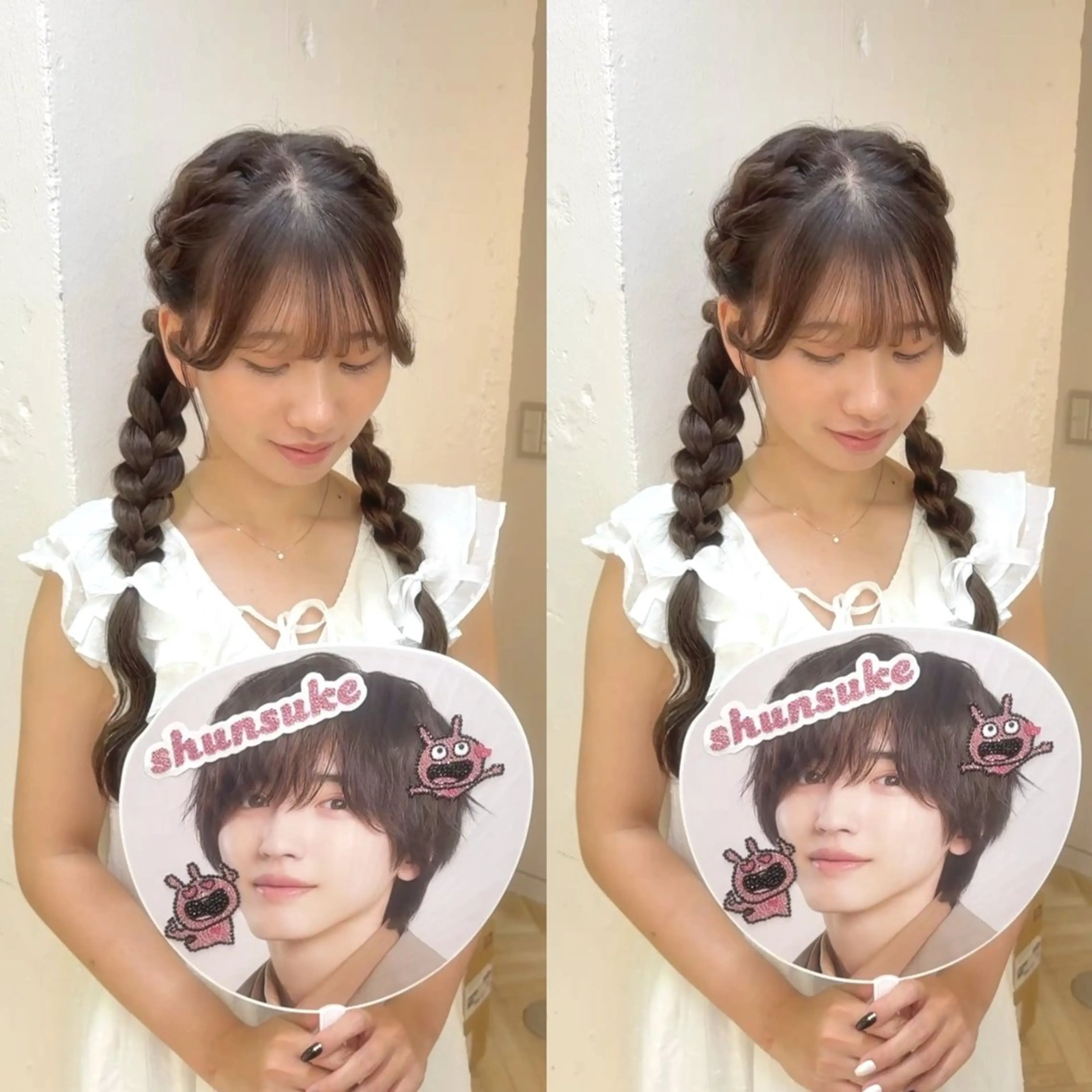 ロング ヘアアレンジ 三つ編み ヘアセット Nagi /ヘアメ /艶カラー/メンズのヘアスタイル