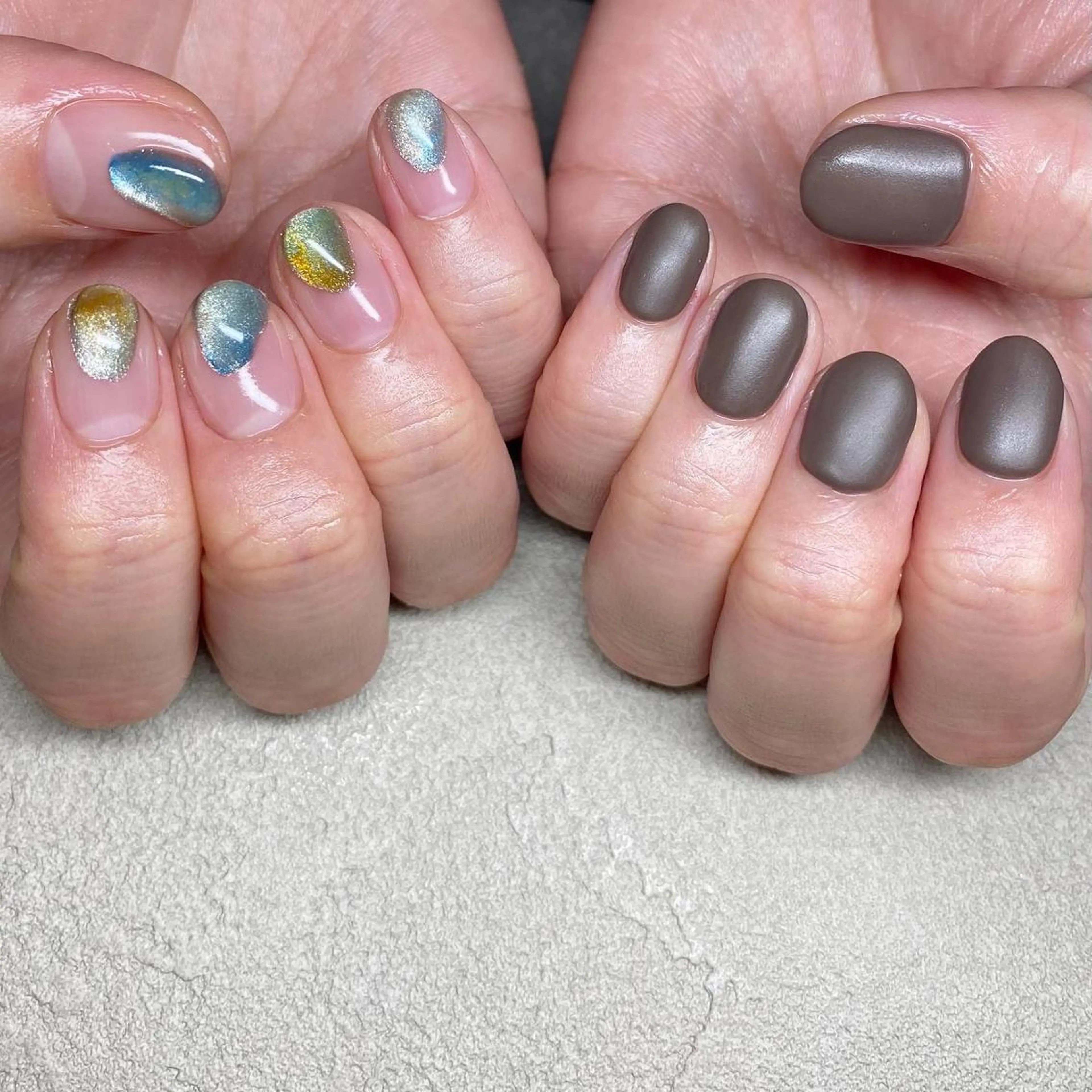 ネイル アートネイル ニュアンスネイル 冬ネイル ハンドネイル 山田 貴子のネイルデザイン